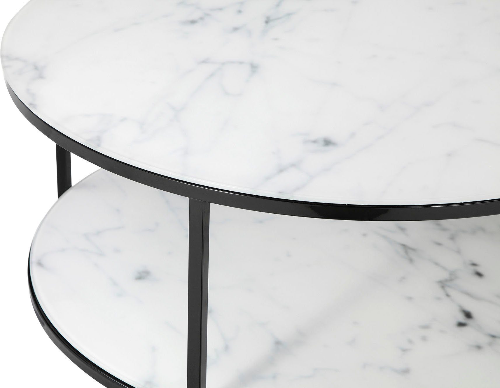 Schwarz Weiß/Schwarz in Tischplatten Marmoroptik | SalesFever Couchtisch,