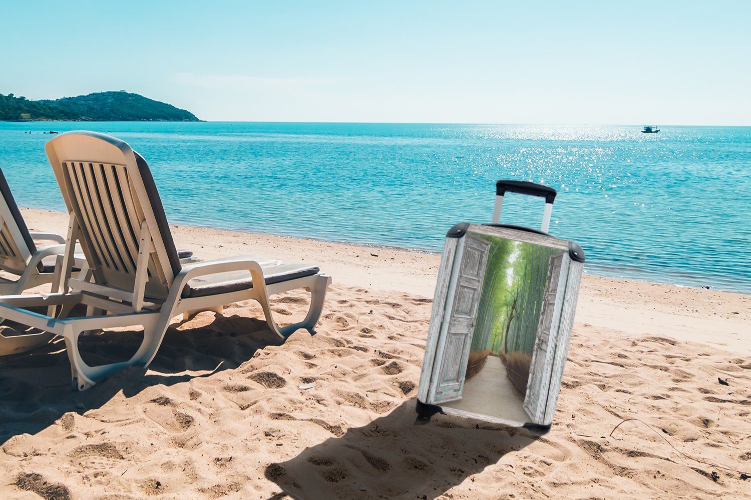 Japan Wald, Ferien, - MuchoWow rollen, Handgepäckkoffer Reisekoffer - Rollen, Bambus Aussicht mit 4 - Reisetasche für Handgepäck Trolley,