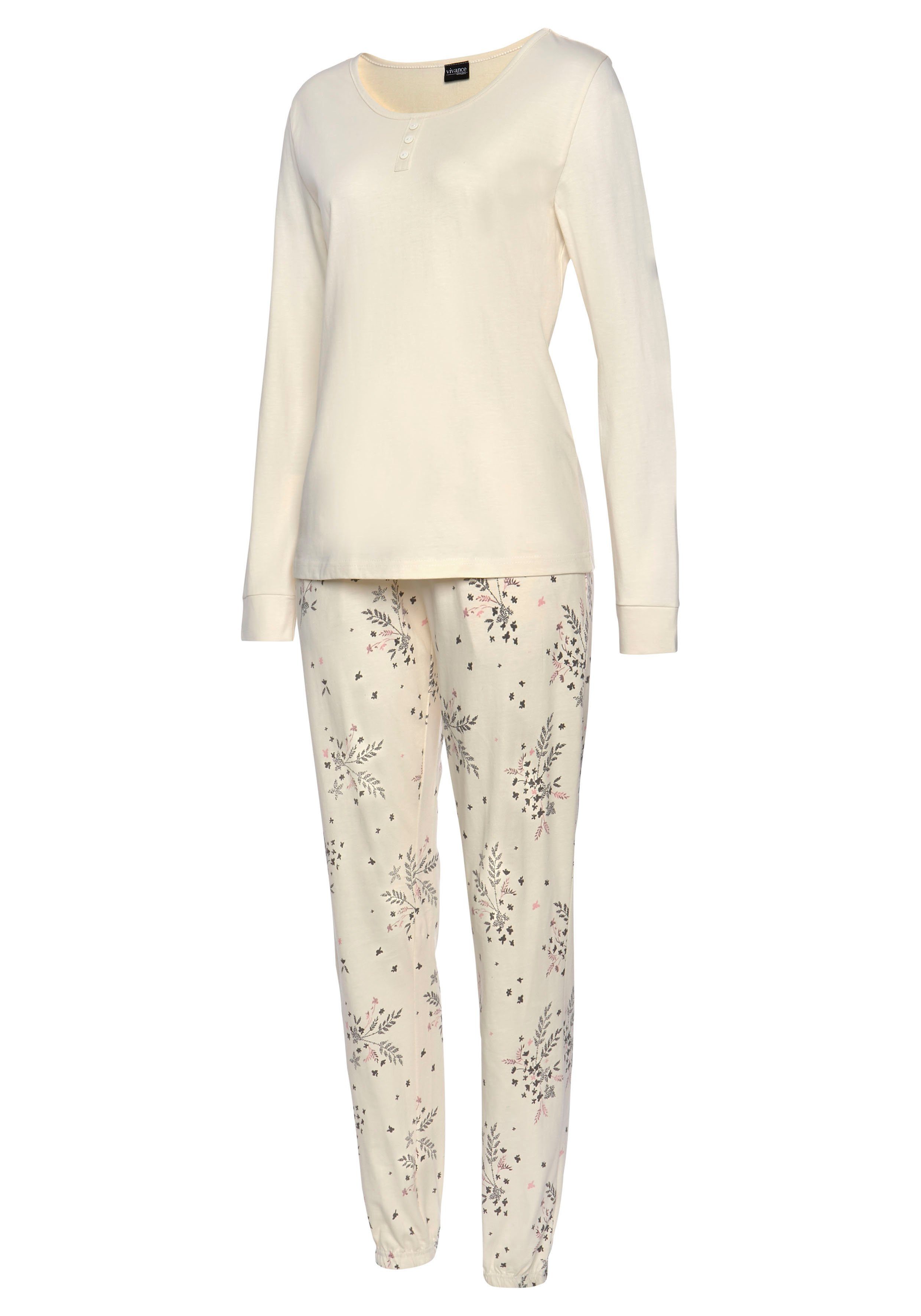 Vivance Dreams Pyjama (Packung, 4 tlg., 2 Stück) mit feinem Blumenprint