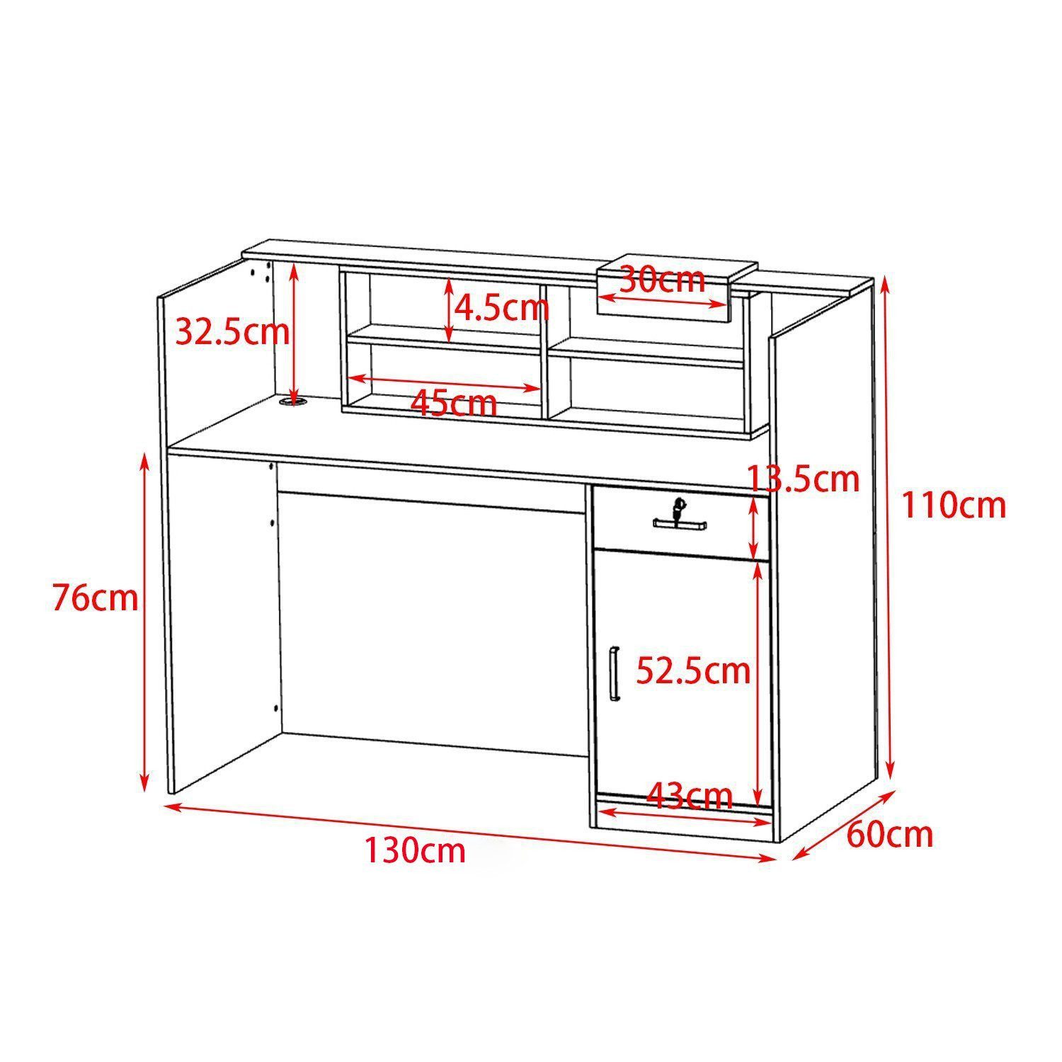 FUFU&GAGA Empfangstheke mit abschließbaren Schubladen und Schränken günstig online kaufen