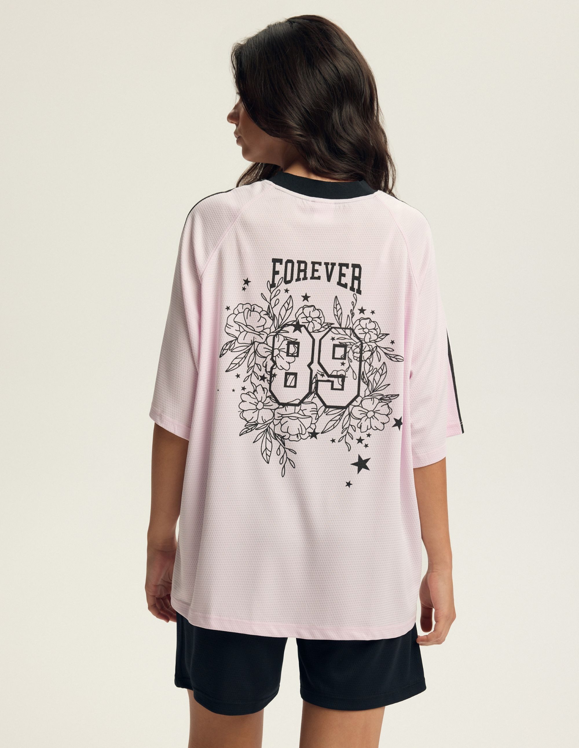 ESOTIQ T-Shirt Oversize-T-Shirt im Basketball-Stil mit Raglanärmeln. Loomy