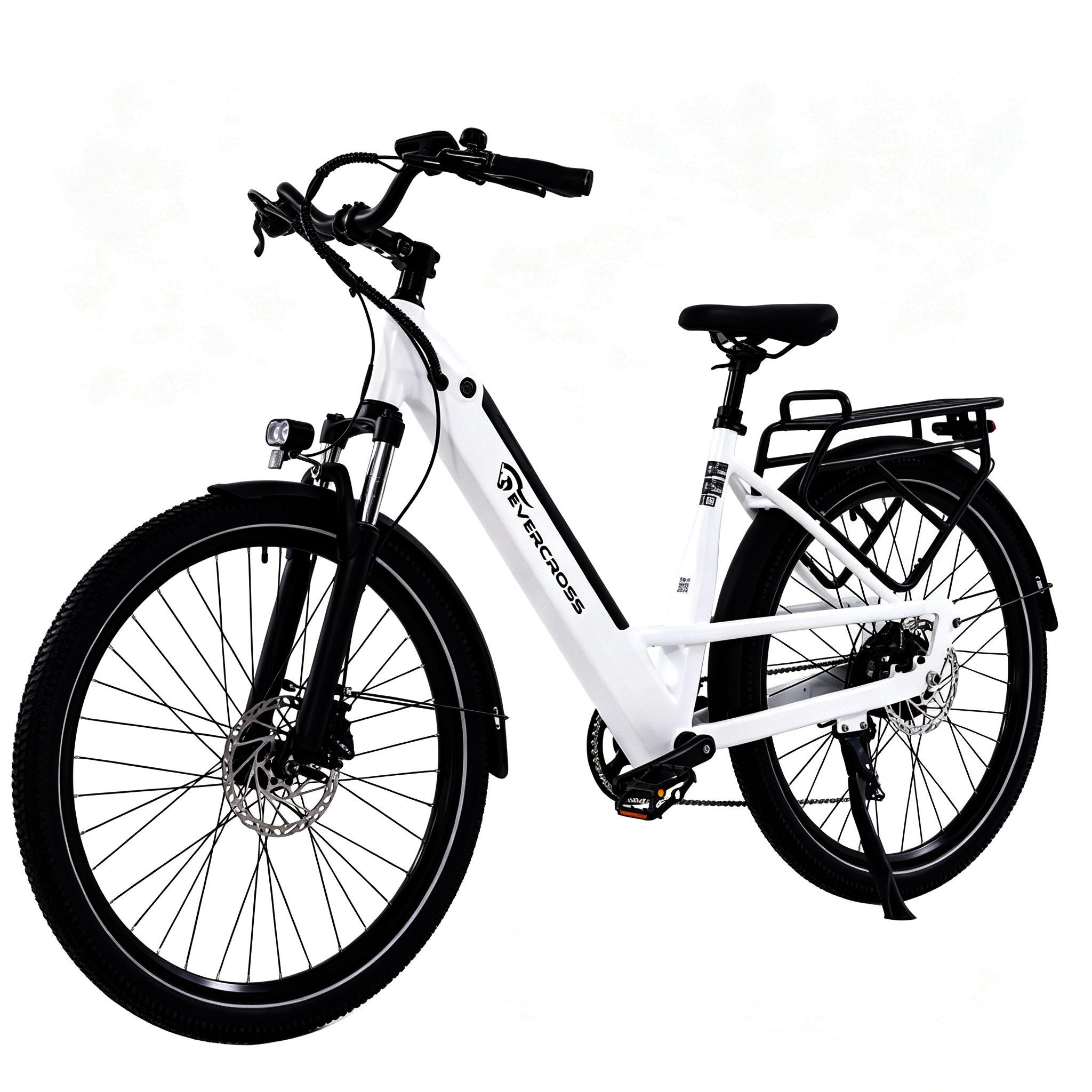 EVERCROSS TECH E-Bike EK25 für Erwachsene, 250W, 36V 13Ah Akku, 60-100km Reichweite, 7 Gang, Heckmotor, 468 Wh, 7-Gang Shimano, App Bluetooth Steuerung, mit Gepäckträger