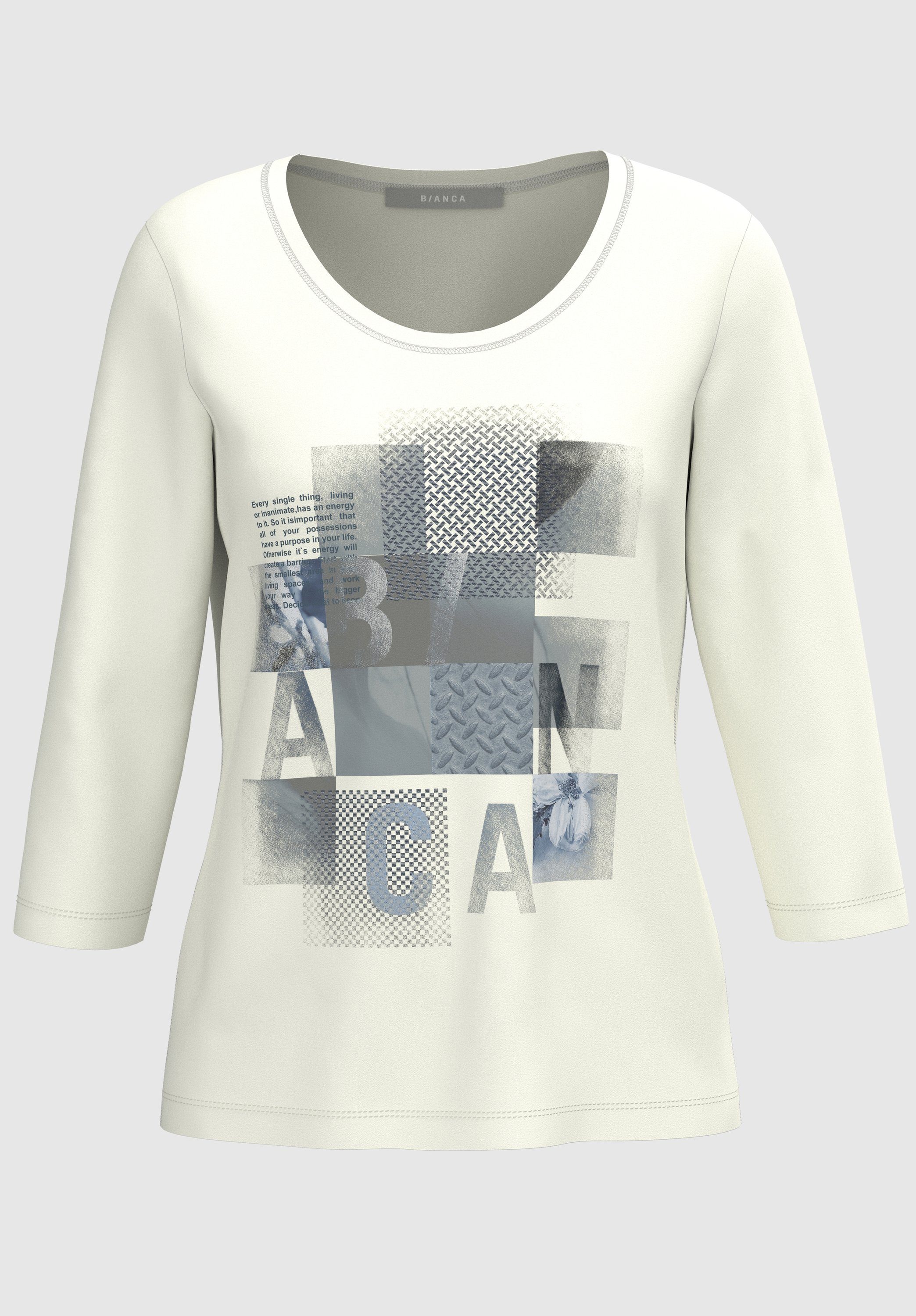 bianca Print-Shirt DINI mit graphischem Frontmotiv und angesagtem Wording