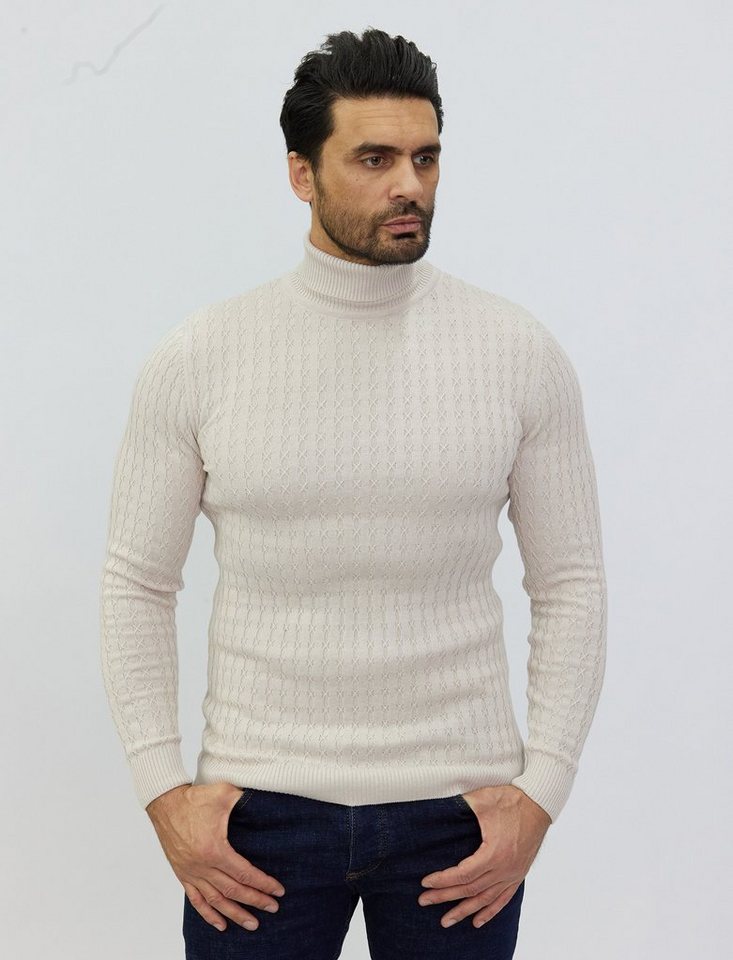 Weißer rollkragen strickpullover Clearance