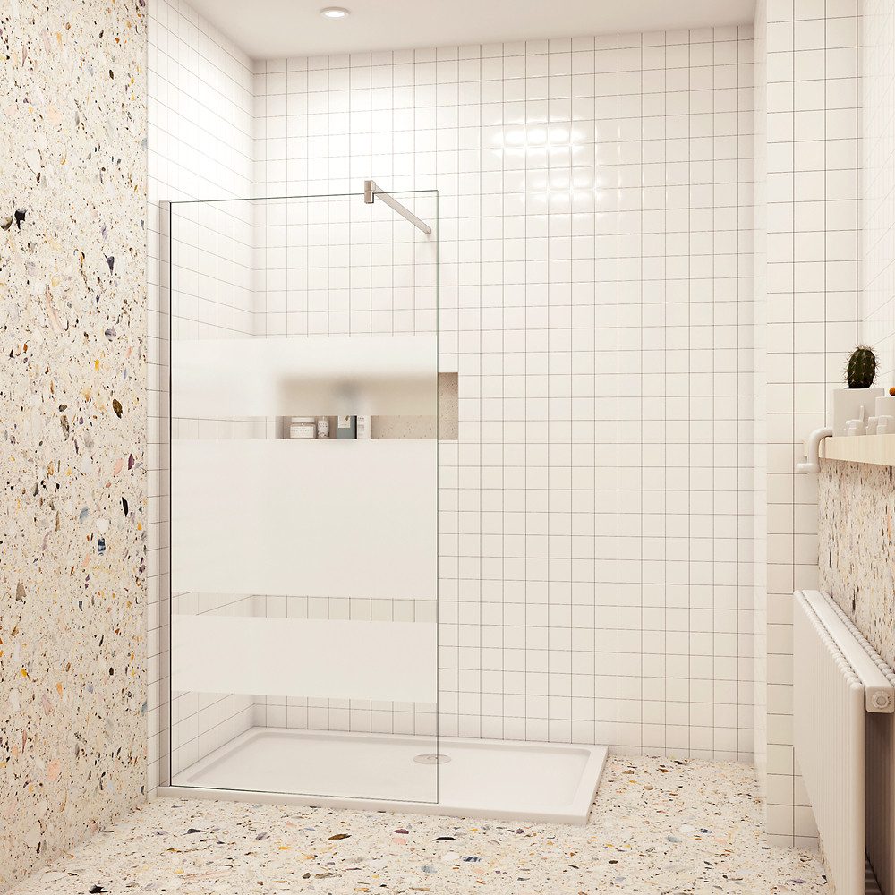 duschspa Duschwand NUE Glaswand Walk in Duschtrennwand mit Milchstreifen Du günstig online kaufen