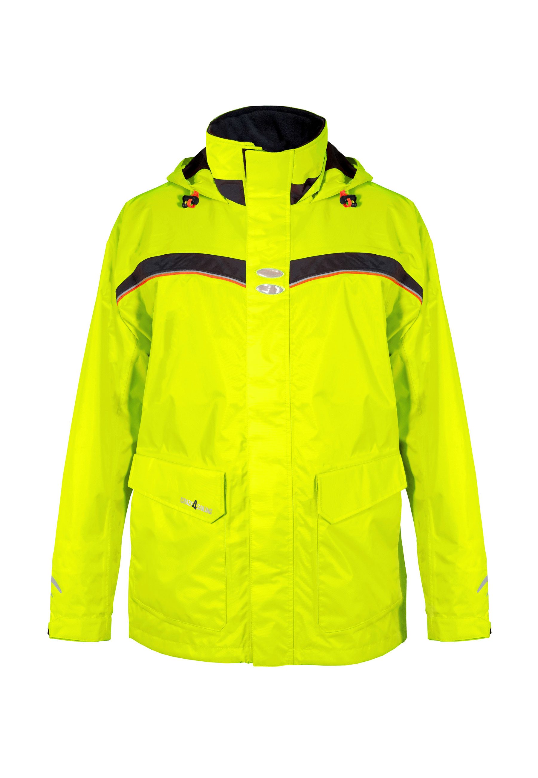 crazy4sailing Regenjacke Sydney Neon wasserdichte Funktionsjacke mit hoher Sichtbarkeit
