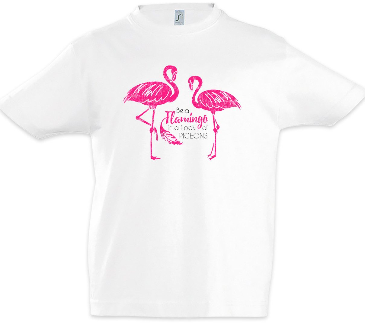 Print-Shirt Be A Flamingo Kinder T-Shirt Unicorn Vogel Einhorn Prinzessin Princess