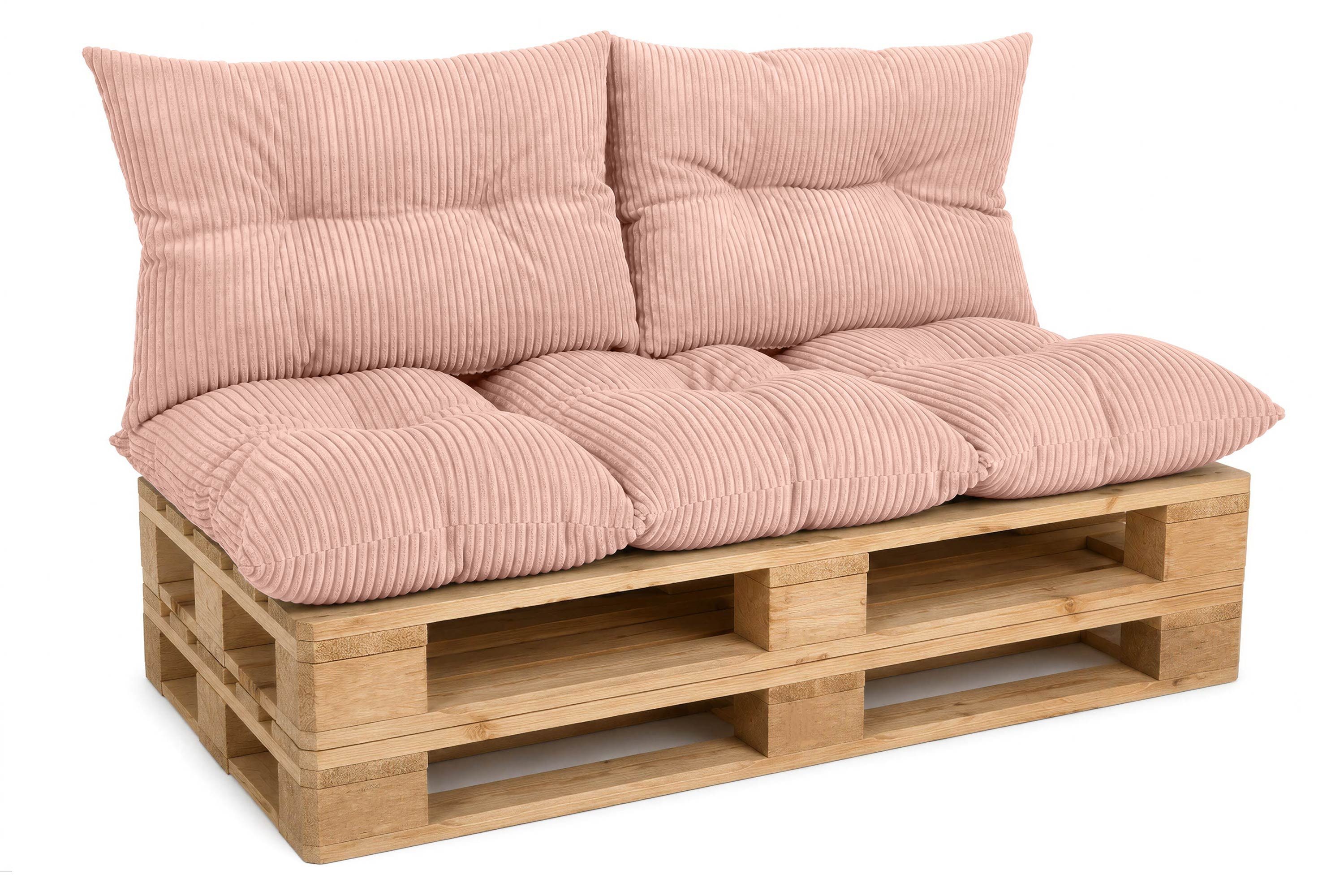 Amilian Palettenkissen Palettenauflagen Set 3-tlg., 120x80 cm + 2x 40x60 cm, für Palettenmöbel, Balkon, Terrasse und Wohnbereich