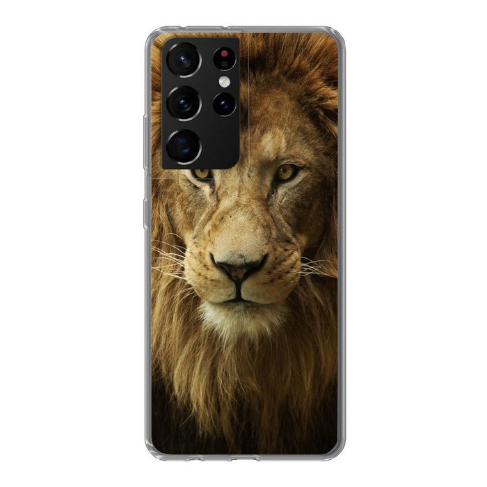 MuchoWow Handyhülle Afrikanischer Löwe Porträt Phone Case Handyhülle Samsung Galaxy S21 Ultra Silikon Schutzhülle