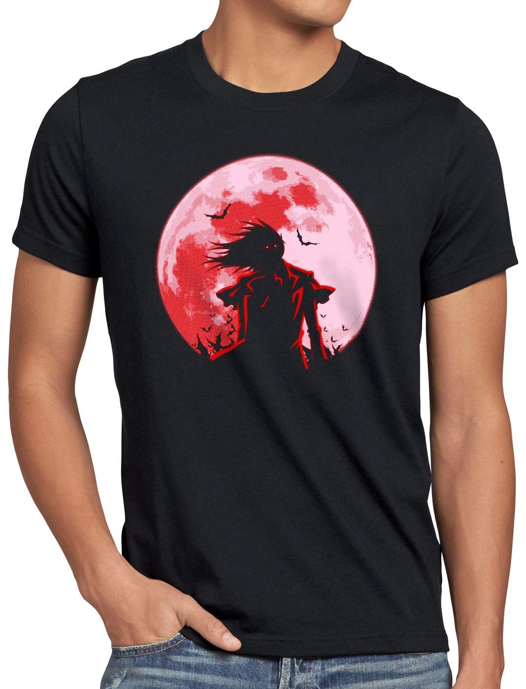style3 Print-Shirt Herren T-Shirt Hellsing Blutmond vampir anime manga