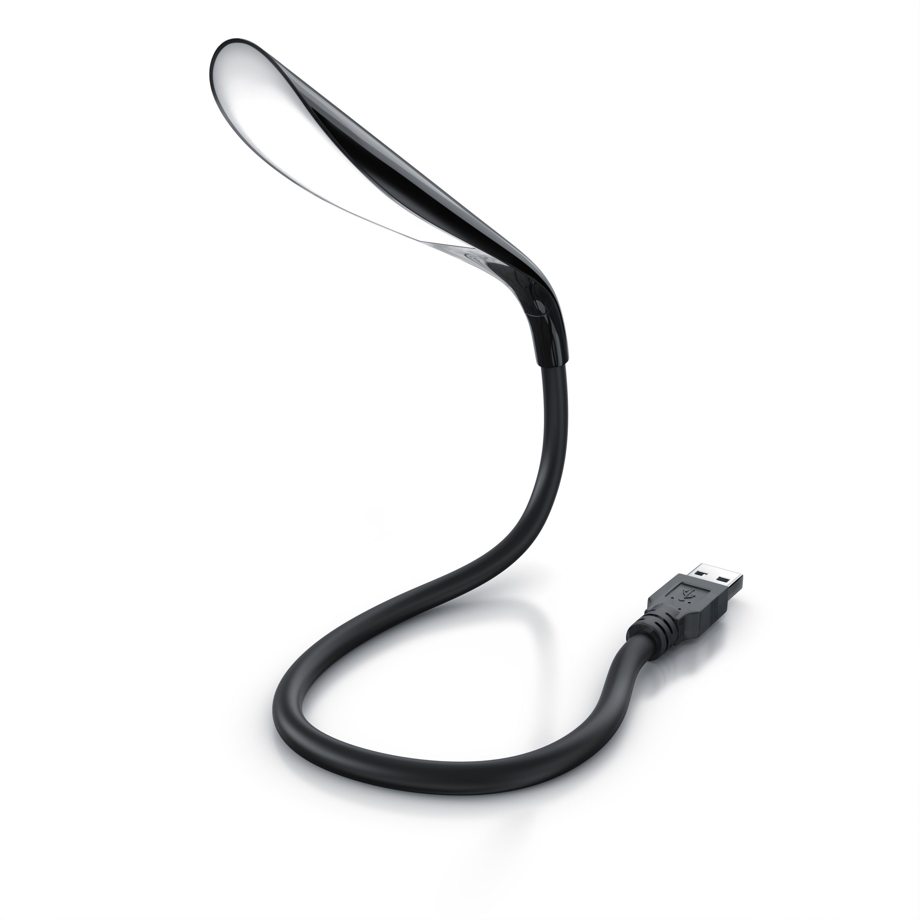 LED integriert, LED Touch-Bedienung, SMD-LED USB 3 Leselampe Lampe mit schwarz fest flexibel Schwanenhals Anschluss mit Helligkeitsstufen; CSL Leselampe,