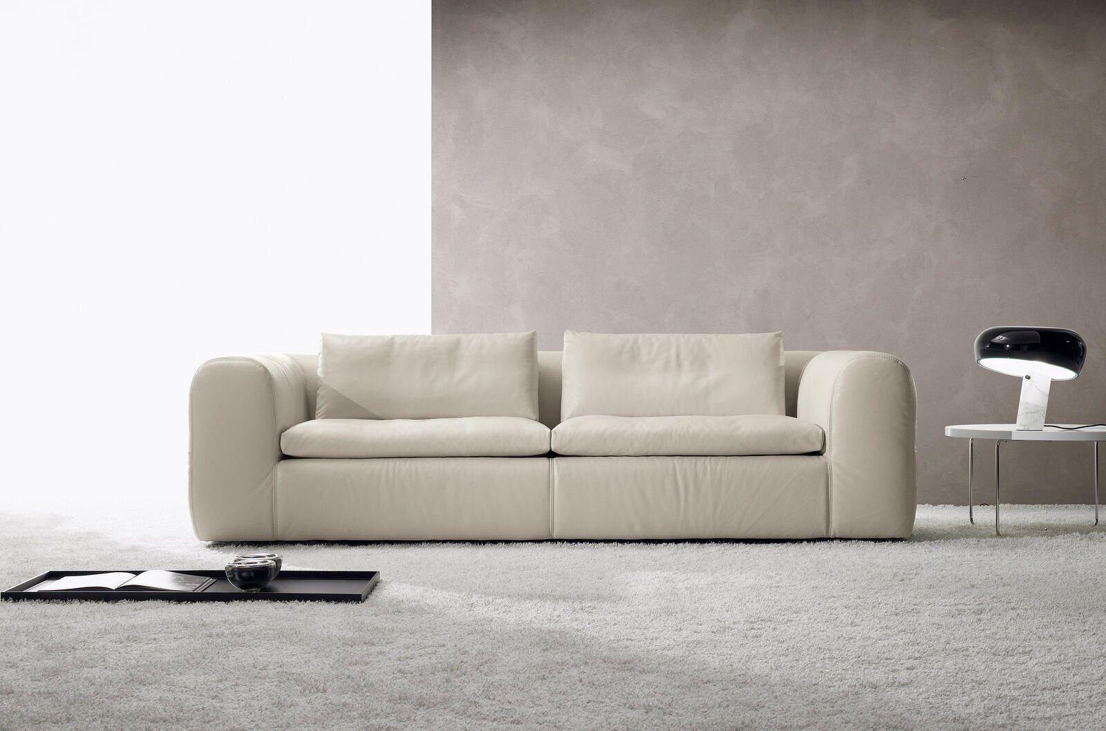 JVmoebel 3-Sitzer Sofa 3 Sitz Möbel Leder Weiß Dreisitzer Sofas Luxus Wohnzimmer