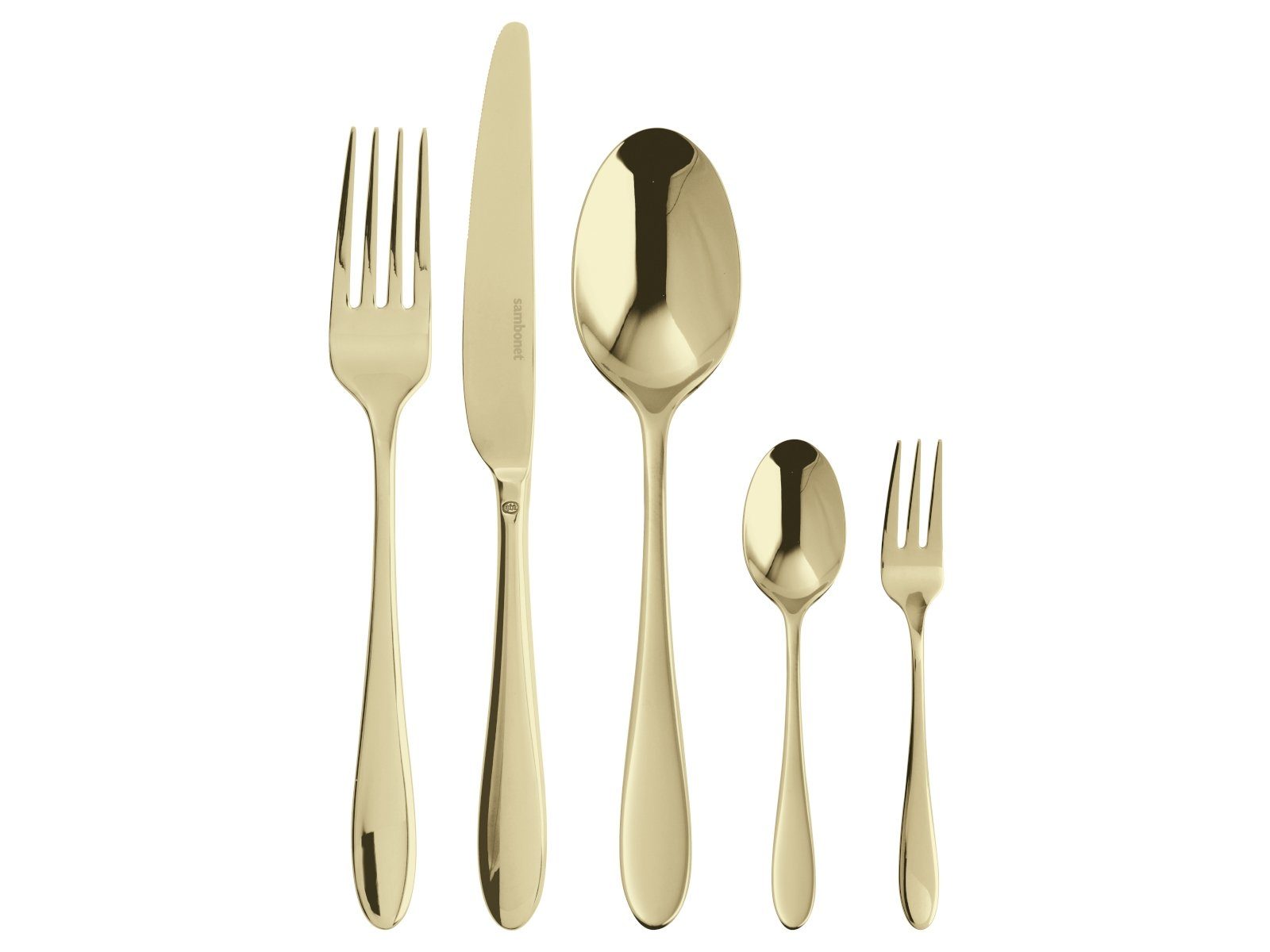 Rock Antique Besteck 24-tlg. – Edelstahl Mit PVD-Champagner-Optik, Spülmaschinenfest, Für 6 Personen