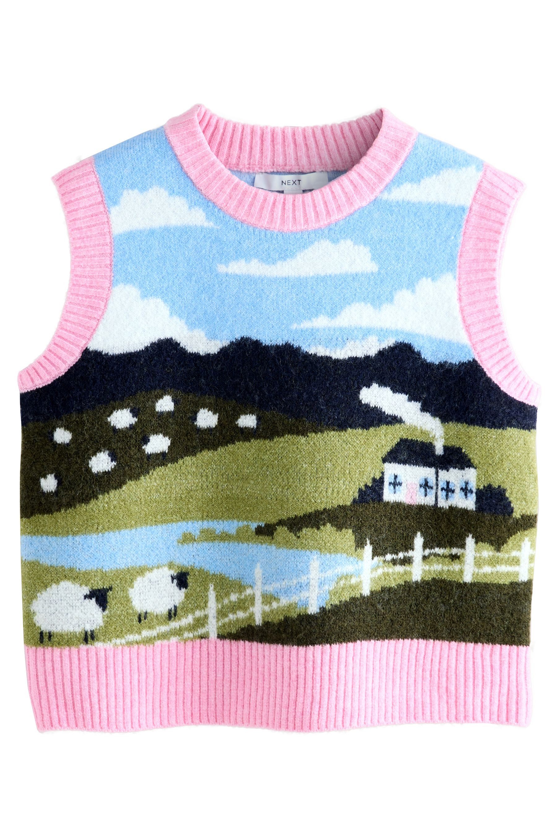 Next Pullunder Gemustertes Rundhals-Tanktop aus Strick (1-tlg) günstig online kaufen