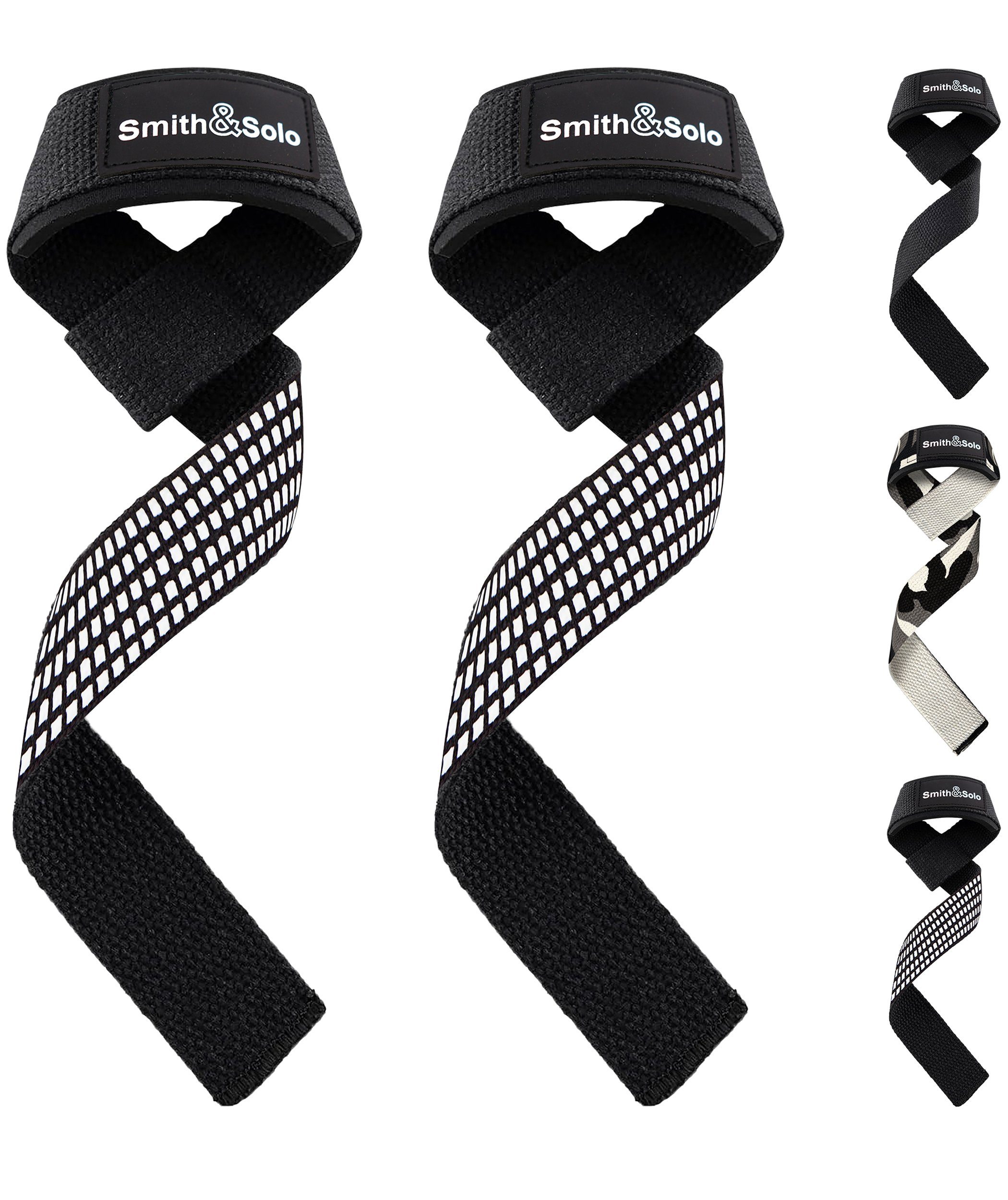 Smith & Solo Zughilfe Zughilfen für Krafttraining,Gym Zubehör, Lifting Straps Bodybuilding (2-tlg), 100% Baumwolle