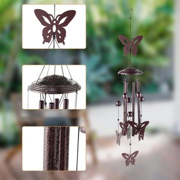DOPWii Windspiel 35,5 Zoll dekoratives Windspiel, Metall-Tier-Windspiel, Schmetterling-Windspiel für draußen/im Haus