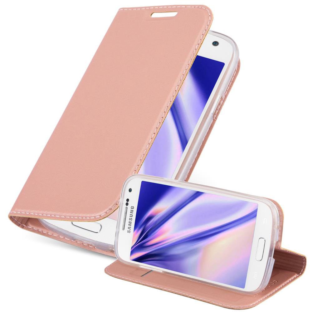 Cadorabo Handyhülle für Samsung Galaxy S4 MINI Hülle Samsung Galaxy S4 MINI, Schutzhülle Hülle mit Standfunktion, Magnetverschluss und Kartenfach
