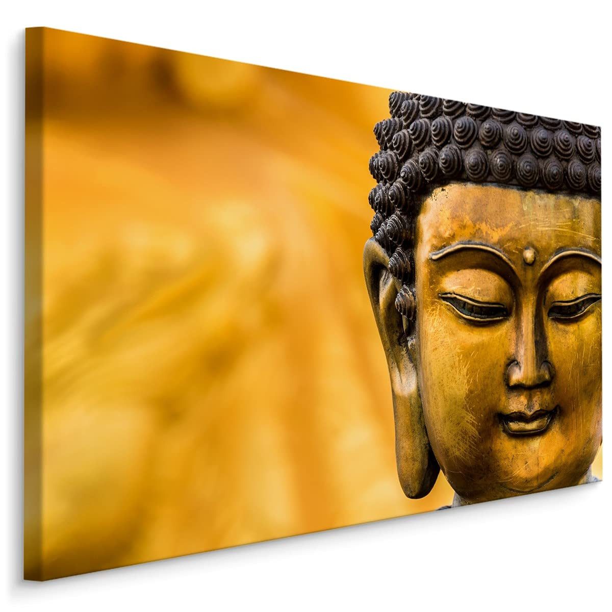 Muralo Leinwandbild Abstrakt – Leinwandbild Wandbild Kunstdruck Wohnzimmer, Abstrakt (1 St), Buddha – Hinduismus – Indien, 70 x 50 cm, aufhängefertig