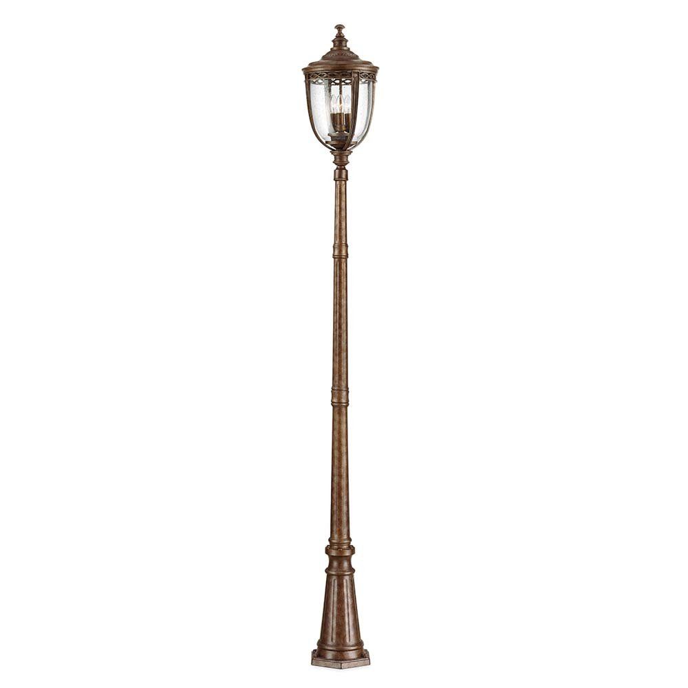 Elstead LIGHTING Außen-Stehlampe, Leuchtmittel nicht inklusive, Außenleuchte Stehleuchte Wegeleuchte Kandelaber H 242,6 cm Stahl Glas