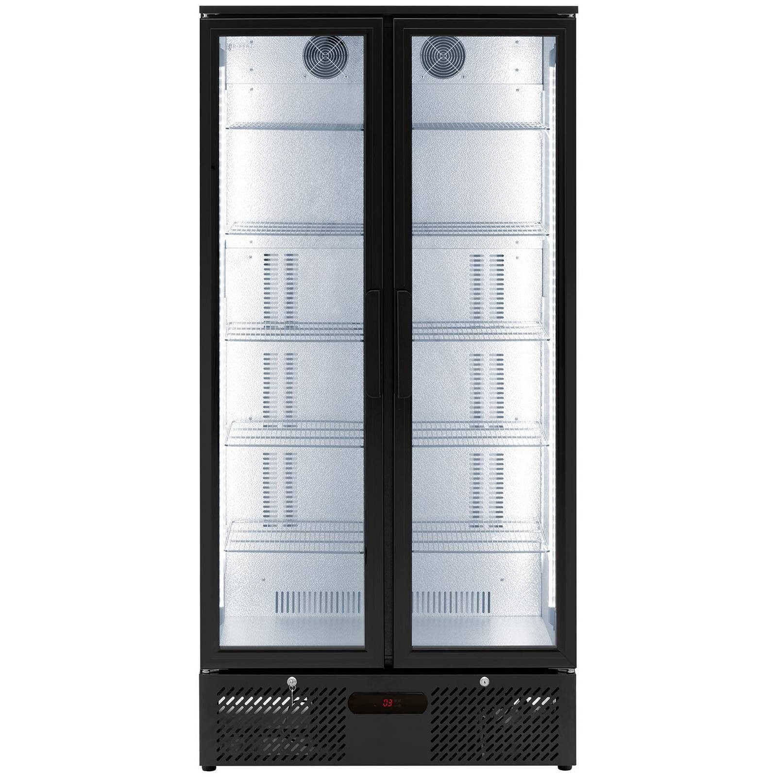 Royal Catering Getränkekühlschrank RC-BC004, 180 cm hoch, 90.5 cm breit, 458 L Kühlschrank für Getränke mit Glastür LED-Beleuchtung schwarz – Bild 5 von 5