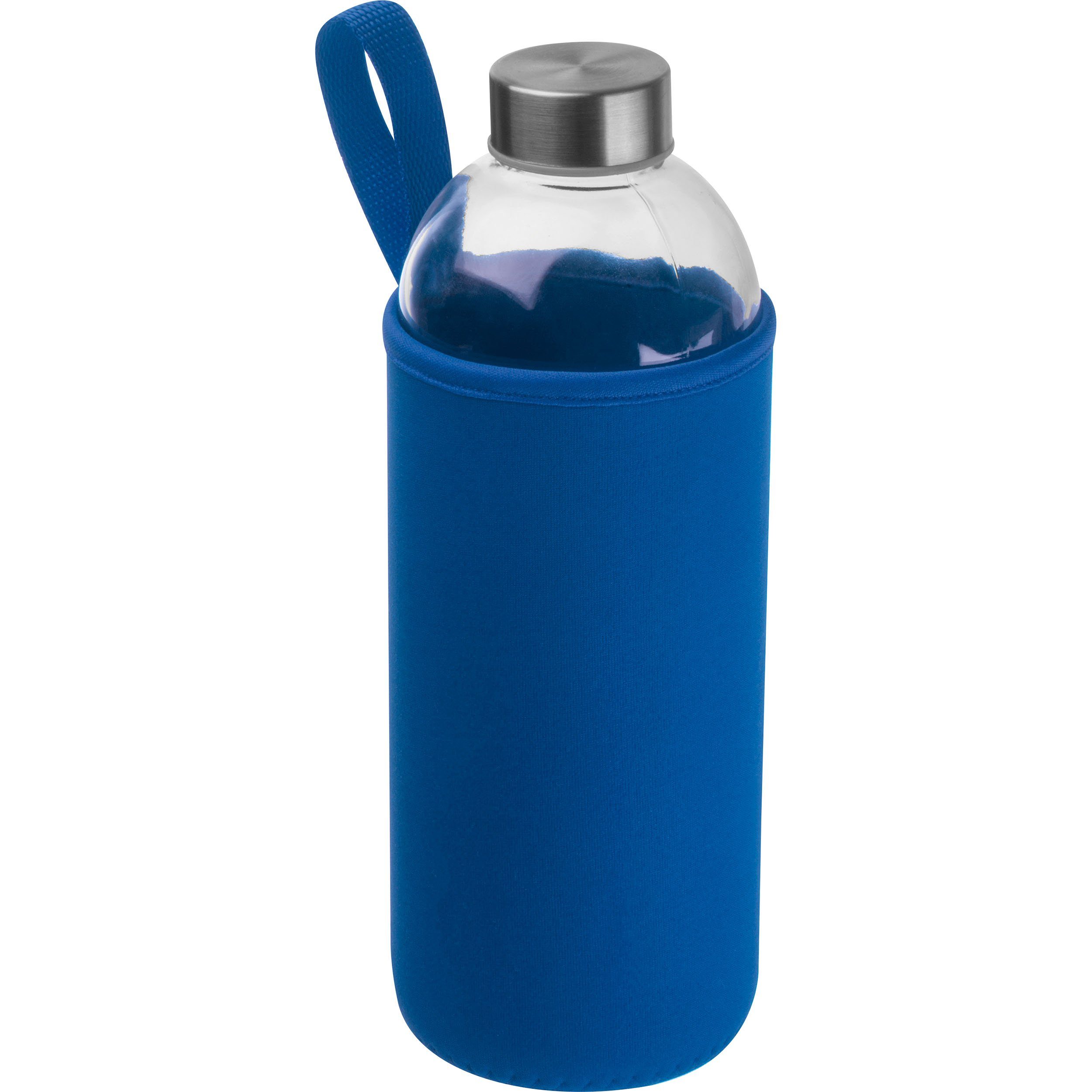 Macma Trinkflasche Trinkflasche aus Glas mit Neoprensleeve / 1000ml / Neoprenfarbe: blau