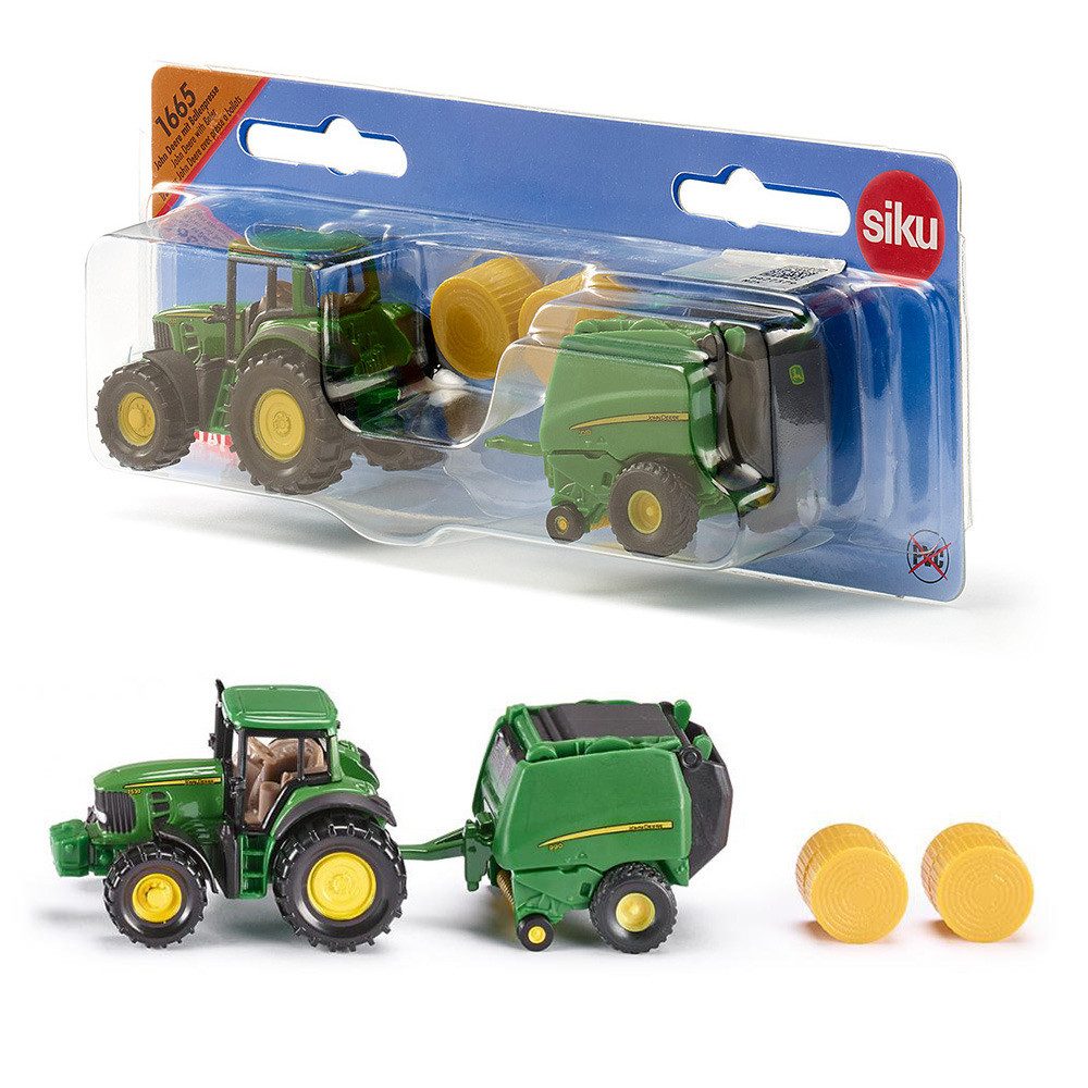 SIEPER Modelltraktor siku John Deere 7530 mit Ballenpresse 990