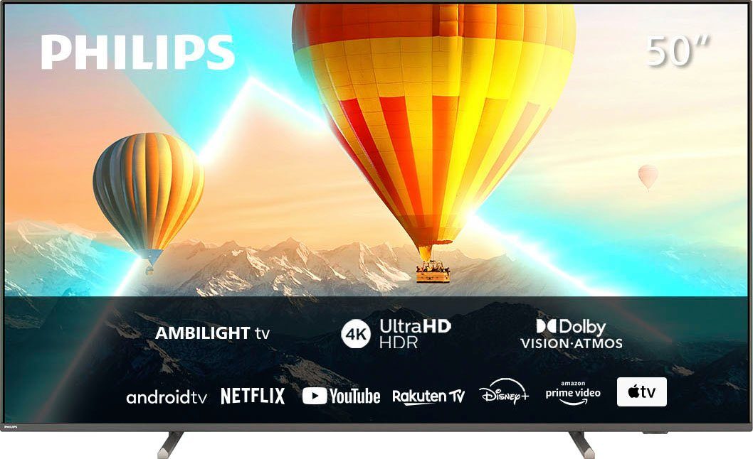 Philips 50PUS8107/12 LED-Fernseher (126 cm/50 Zoll, 4K Ultra HD, Android  TV, Smart-TV, Ambilight (3-seitig), HDR10)