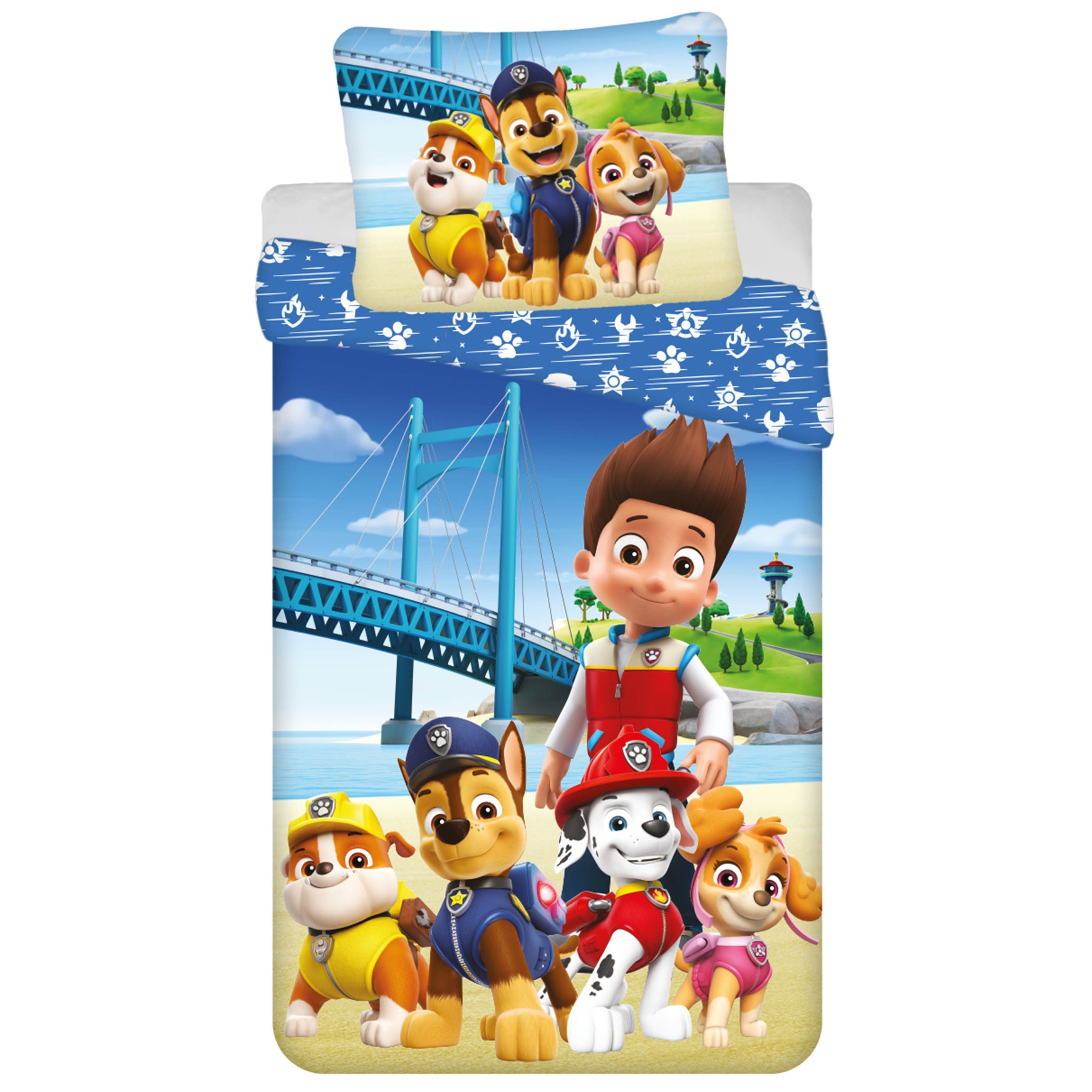 PAW PATROL Kinderbettwäsche Paw Patrol Baumwollbettwäsche für Kinder 140cm x 200cm