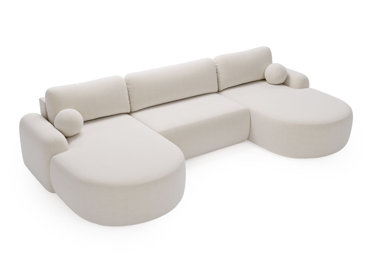 GrainGold Ecksofa U-Form Aurio U, Set, Couch, T30-Schaum, Wellenfederkern, Schlaffunktion, Bettkasten