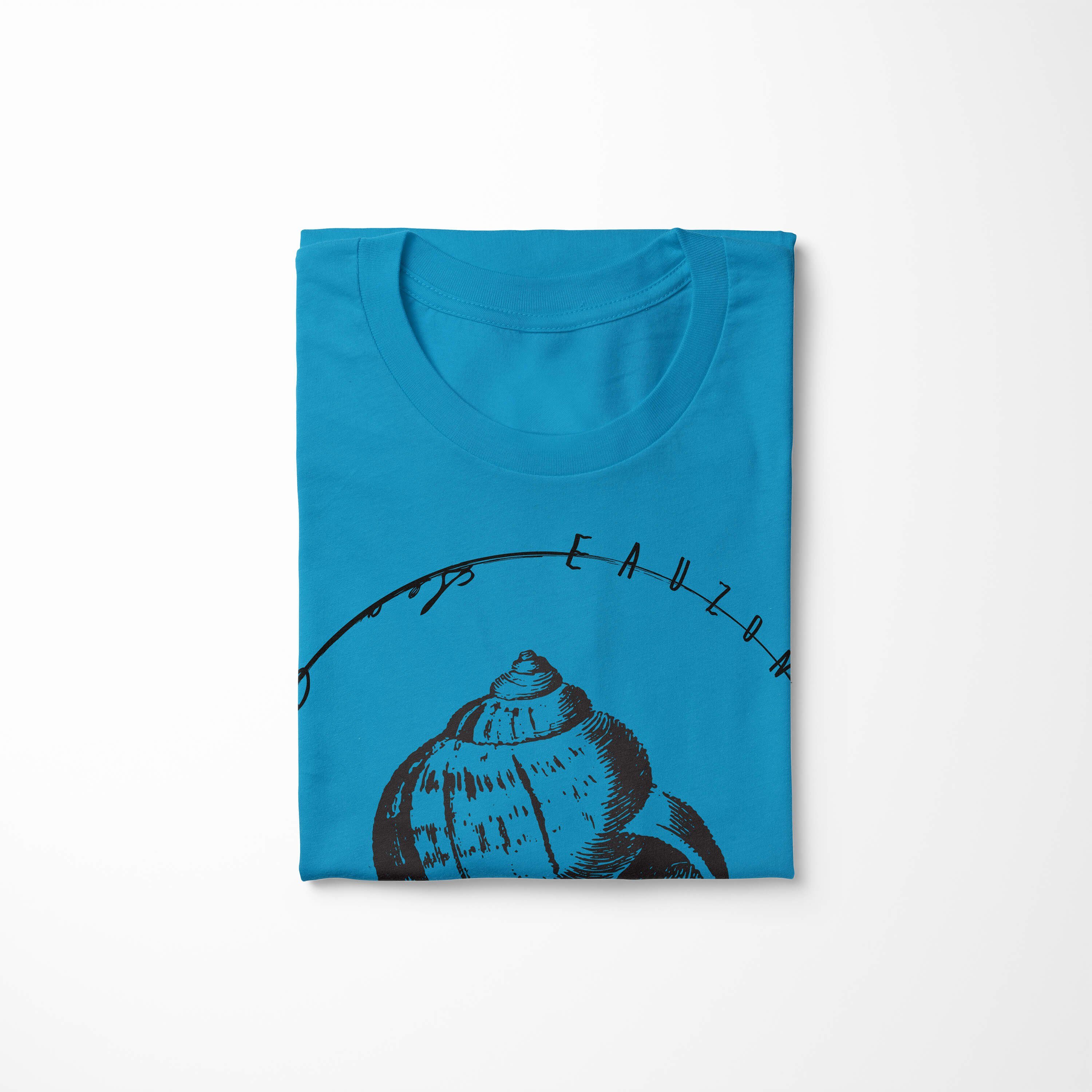 Sinus Art T-Shirt T-Shirt Sea Creatures, feine sportlicher - Sea Tiefsee Schnitt 022 Fische Atoll / Struktur und Serie