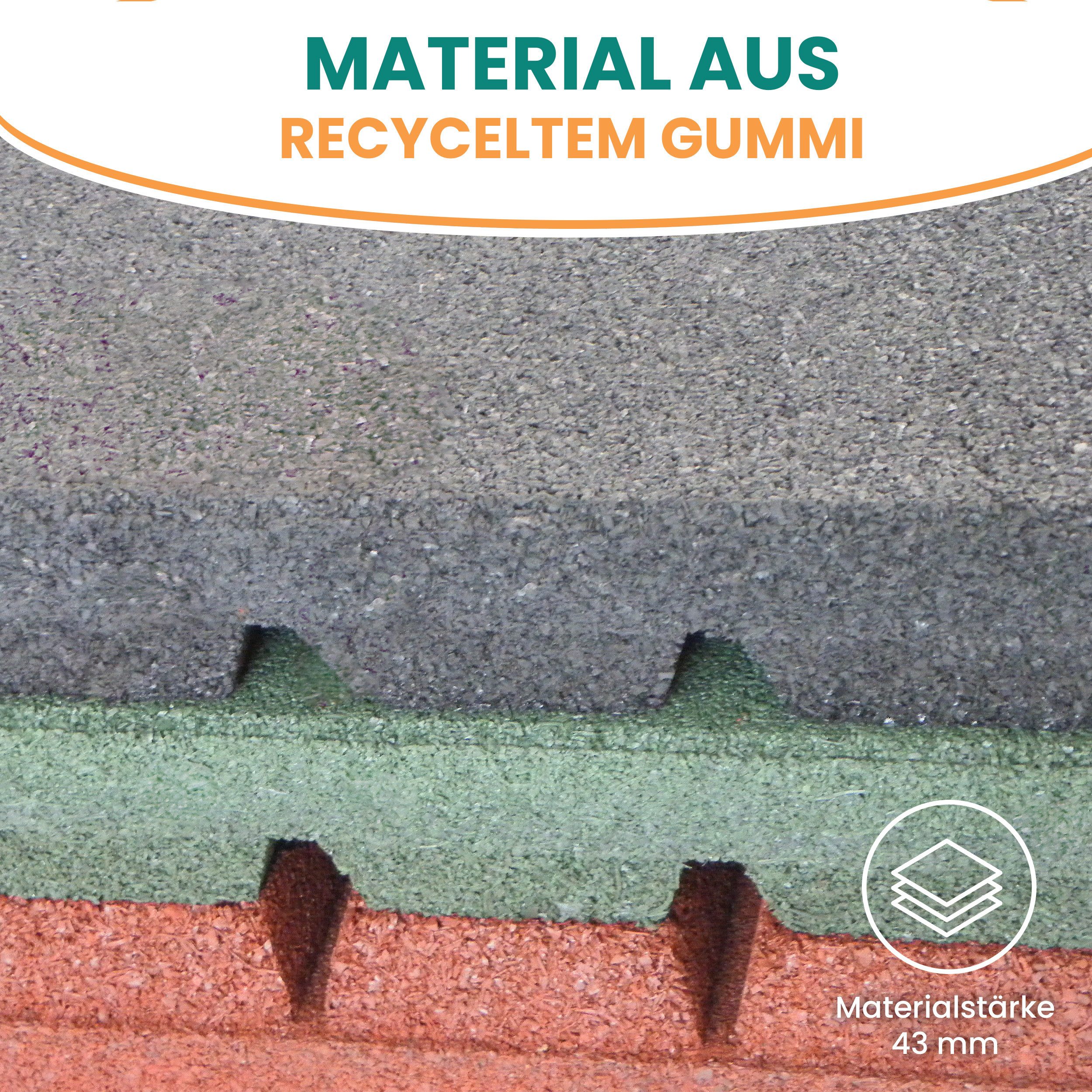 Gartenpirat Gummimatte Fallschutzmatte 50x50 cm Gummimatte für Spielturm Schaukel Rutsche, recyceltes Gummi, 4 Farben, Witterungsbeständig