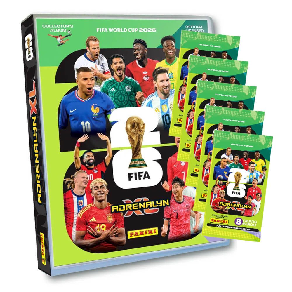 Panini Sammelkarte Fifa World Cup 2026 Adrenalyn XL - WM Trading Cards Sammelkarten, - 1 Mappe + 5 Booster