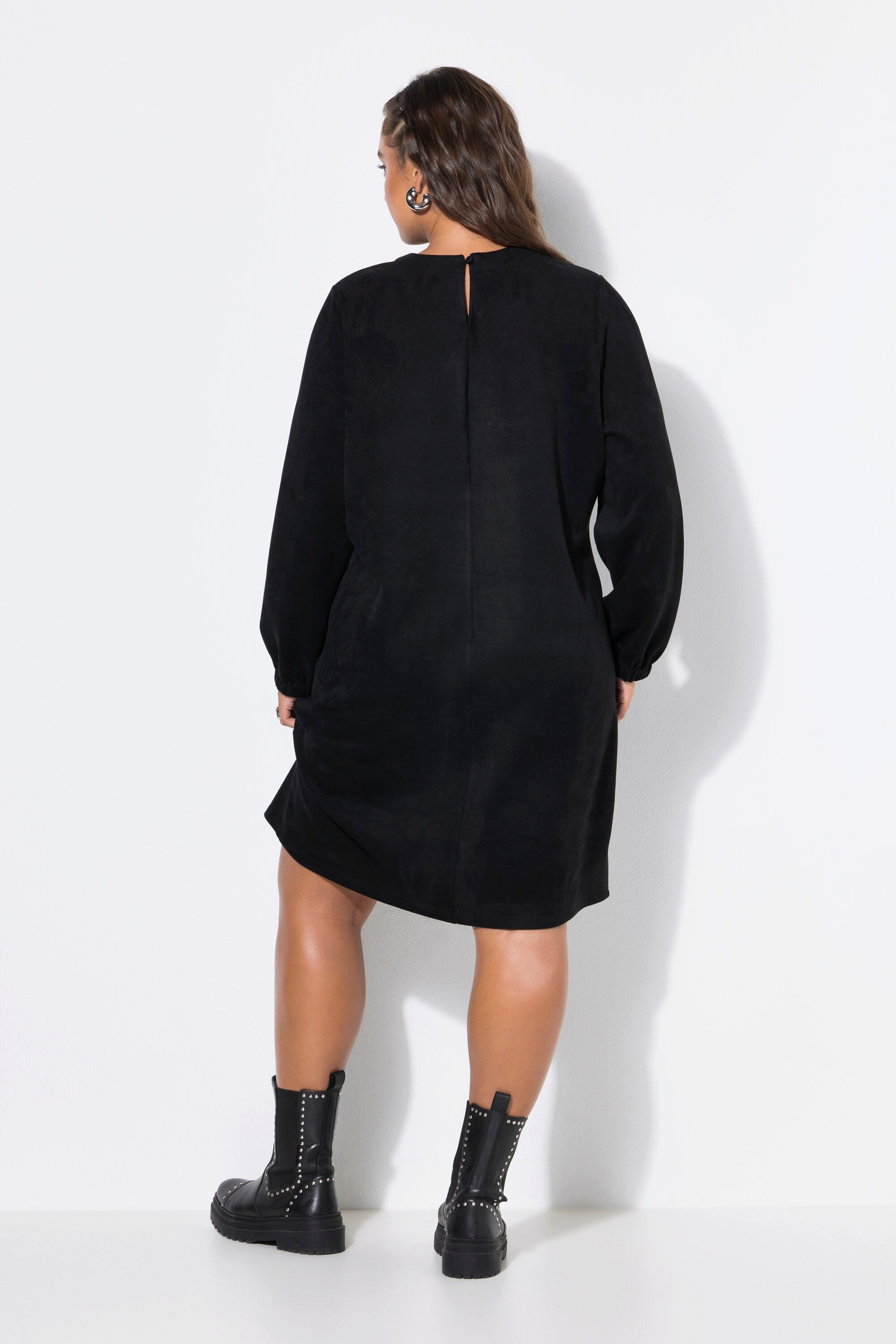 Studio Untold Jerseykleid Suedekleid oversized weiter Ballon-Langarm