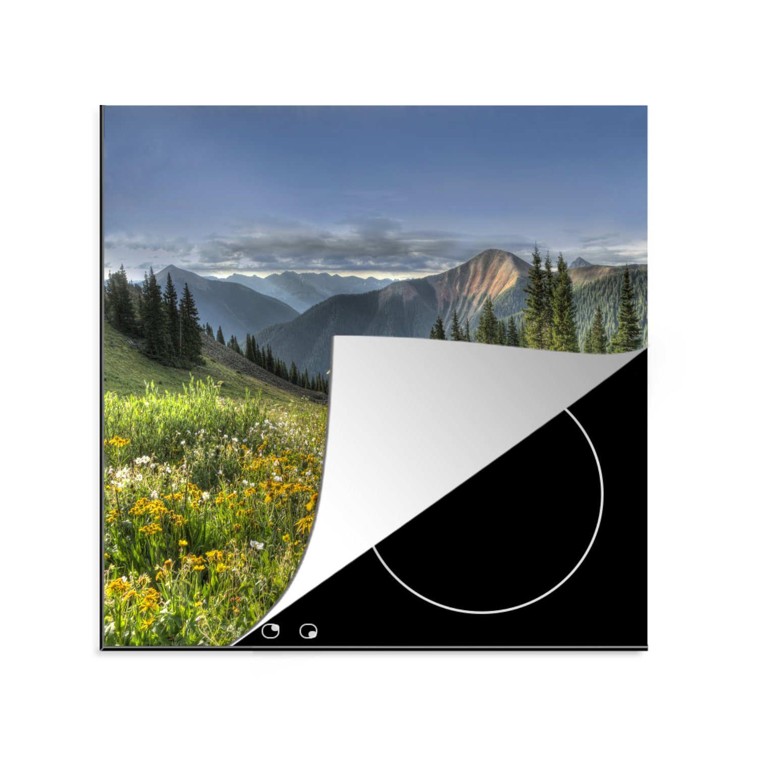 MuchoWow Herdblende-/Abdeckplatte Colorado - Amerika - Gebirge, Vinyl, (1 tlg), 78x78 cm, Ceranfeldabdeckung, Arbeitsplatte für küche