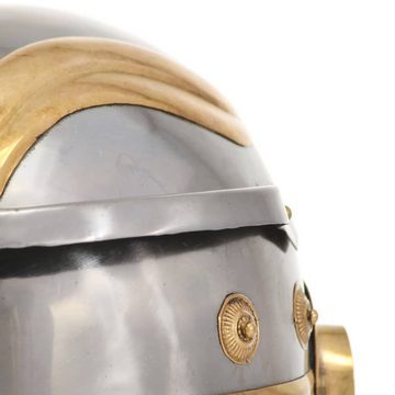 vidaXL Ritter-Kostüm Römischer Soldaten-Helm Antik Replik für LARP Silbern Stahl