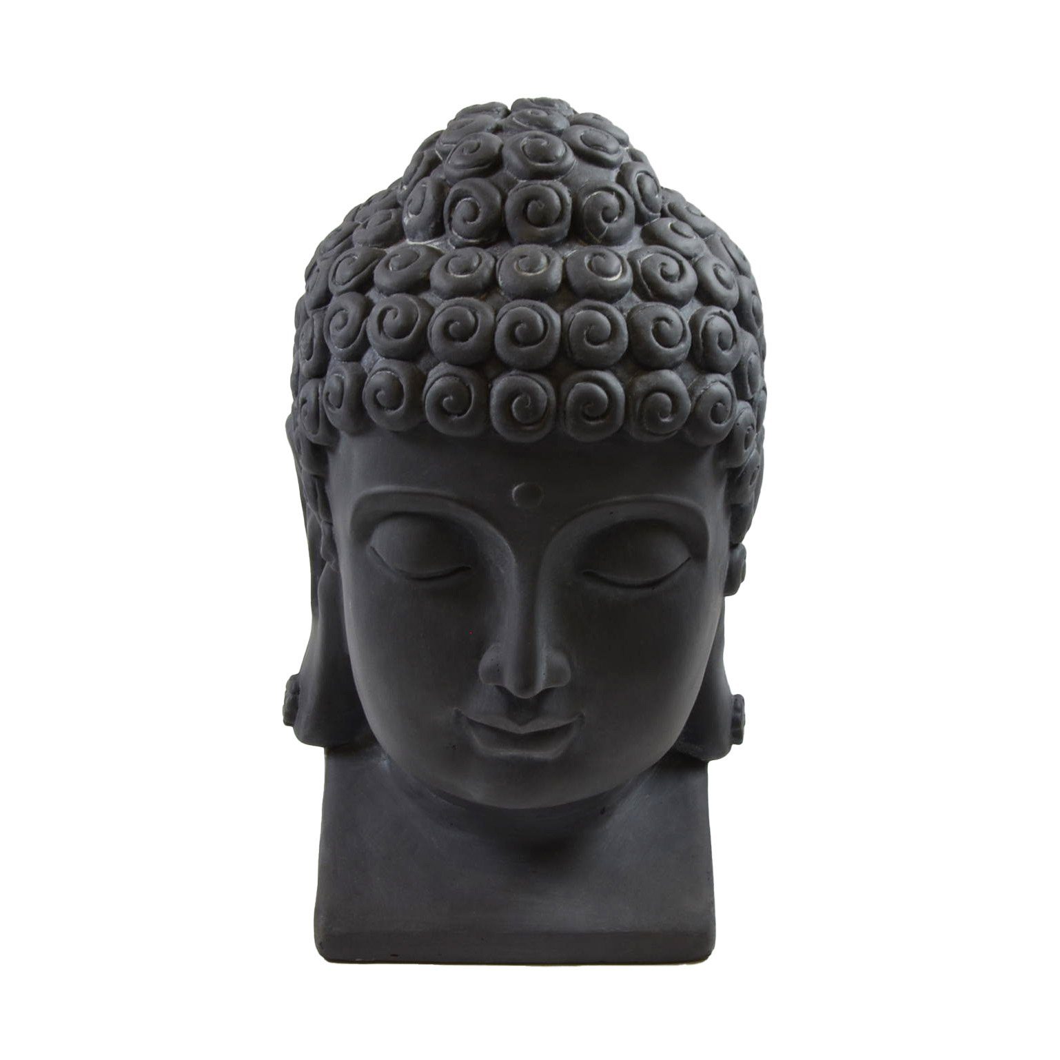 B&S Dekofigur Buddha H Deko Feng Steinfigur Shui Kopf groß Skulptur 40 cm Figur