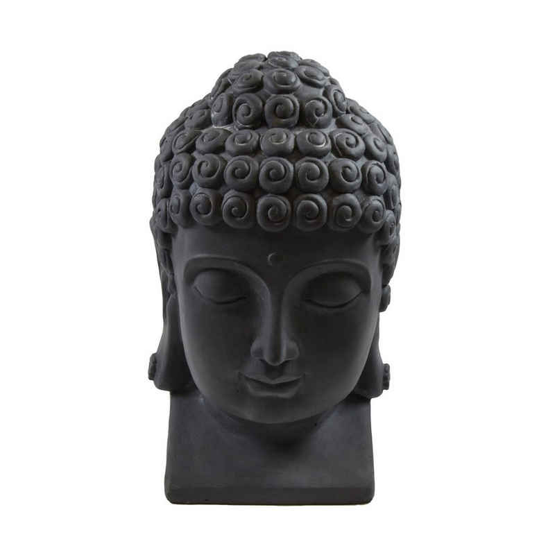 B&S Dekofigur Buddha Kopf groß H 40 cm Steinfigur Deko Figur Skulptur Feng Shui