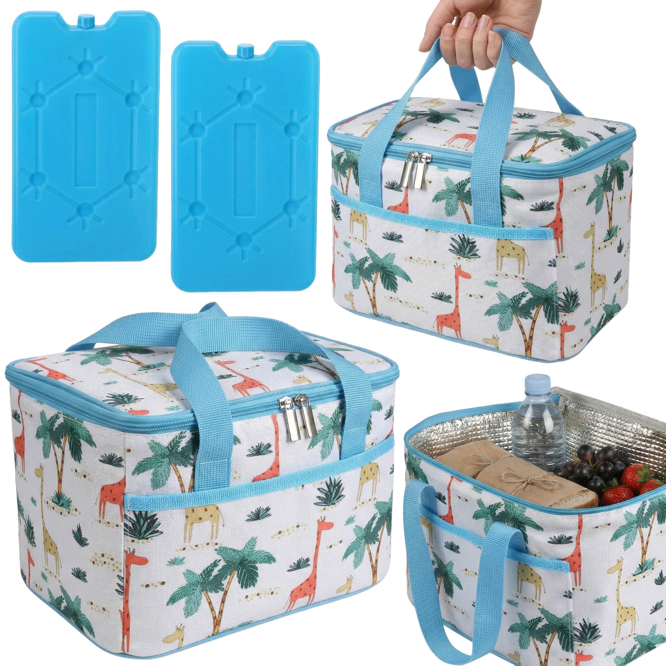 Sarcia.eu Kühltasche Blaue Kühltasche 6L mit Kühlakkus, isoliert, für Arbeit & Reise