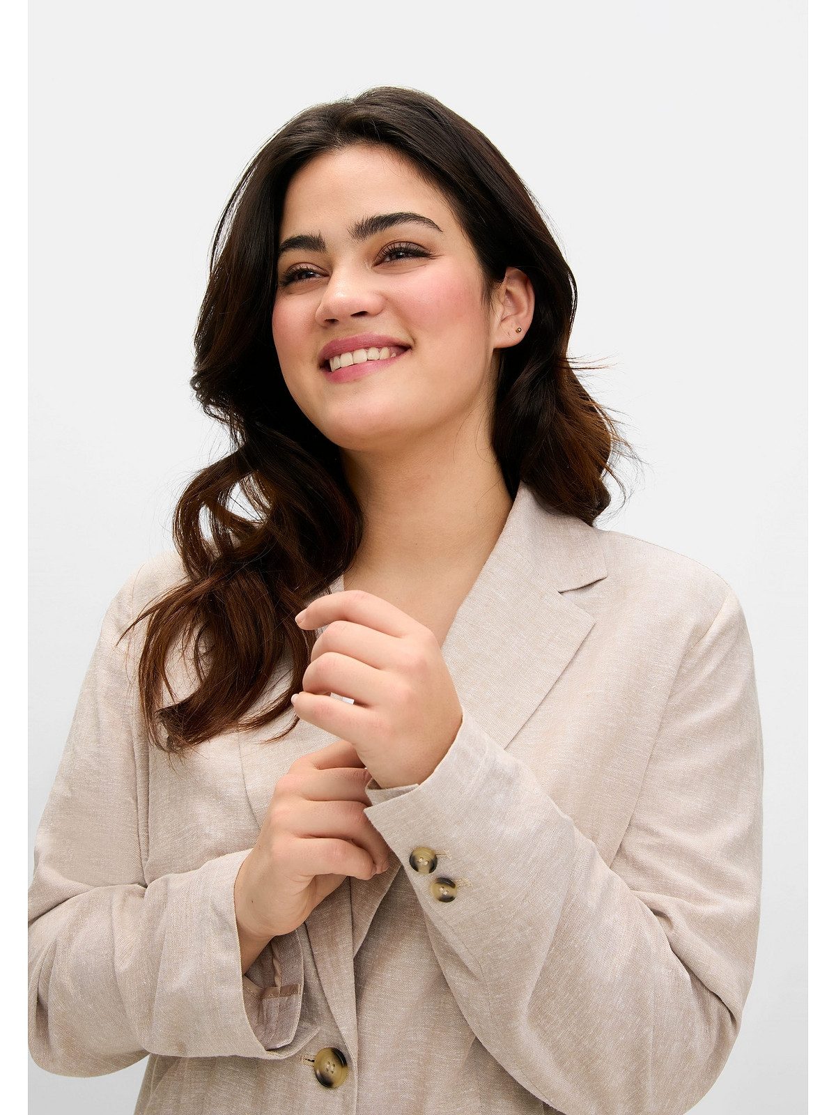 Sheego Jackenblazer Große Größen im Viskose-Leinenmix, leicht tailliert