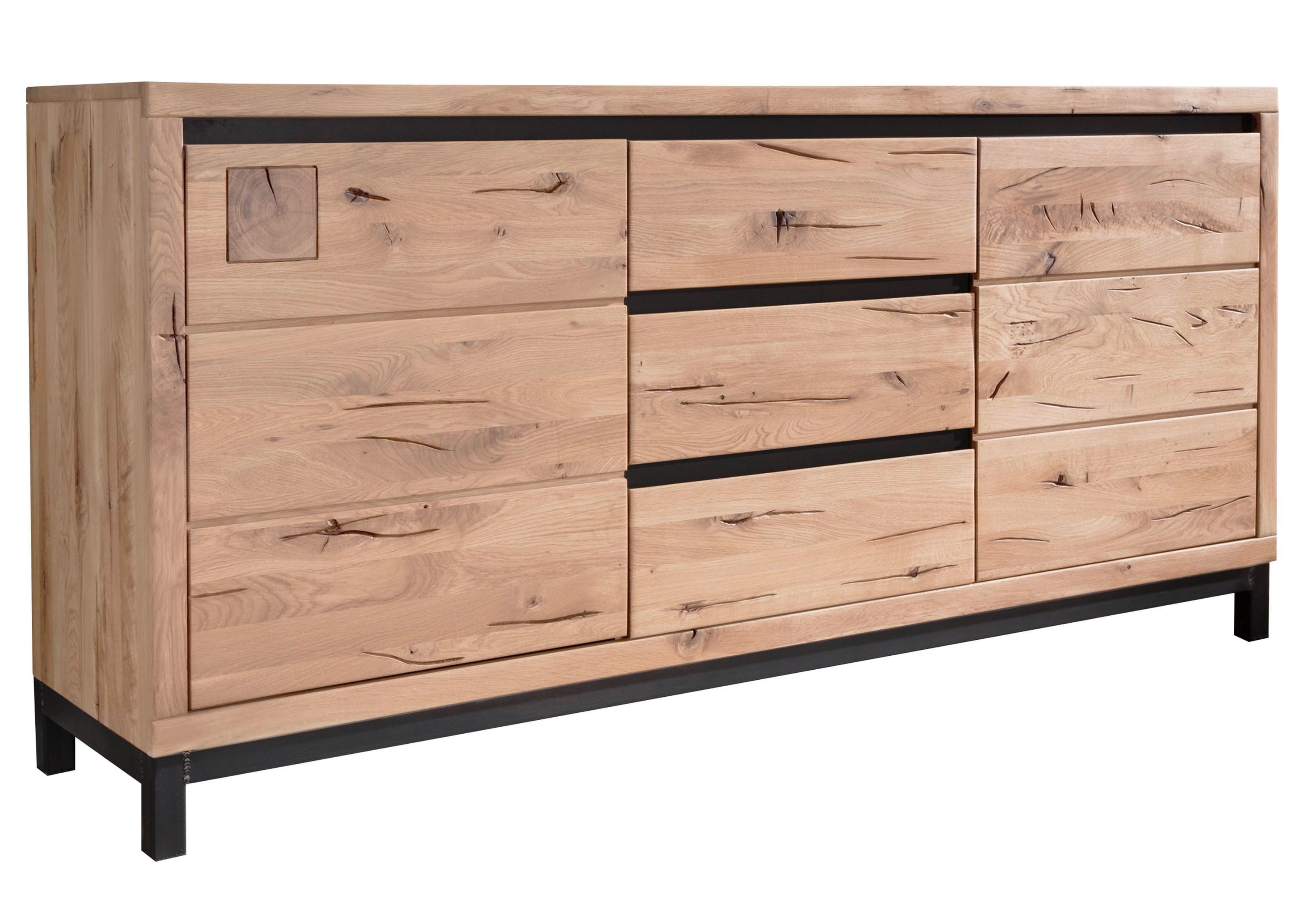 Massivmoebel24 Sideboard (Sideboard Wildeiche 175x45x85 bianco günstig online kaufen