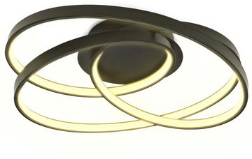 B.K.Licht LED Deckenleuchte LED Frame-Deckenlampe, Ringleuchte, Schwarz, 3.000K, LED fest integriert, Warmweiß, 4.600lm, 35W, mit warmweißen Licht, IP20, B: 39,5cm