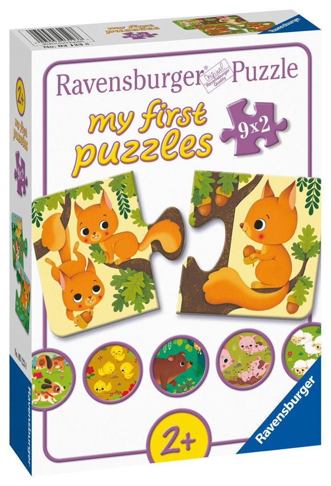 Ravensburger Puzzle Kinder Puzzle my first puzzles Tiere und ihre Kinder 03123, 2 Puzzleteile