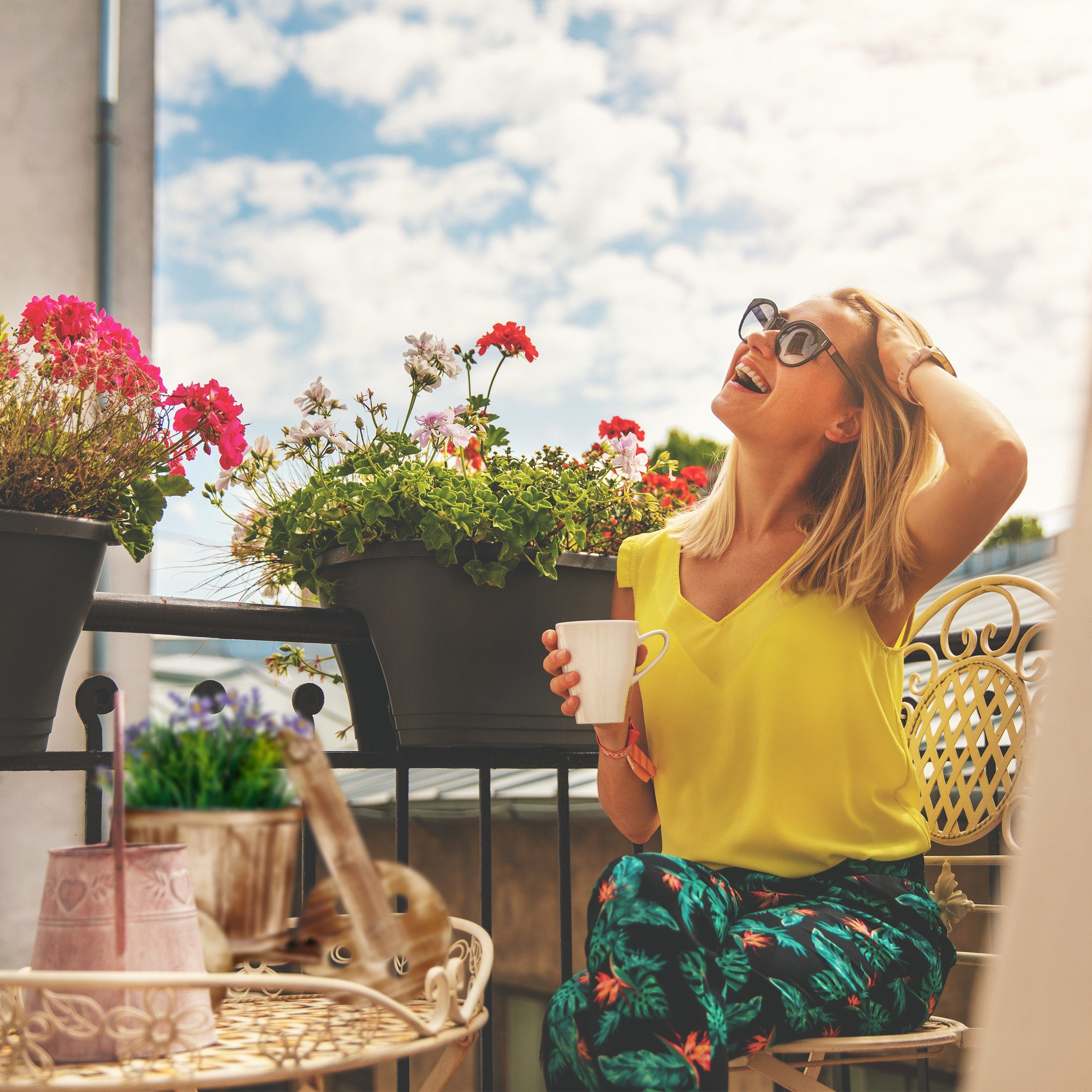 relaxdays Pflanzschale Blumenfahrrad aus Holz