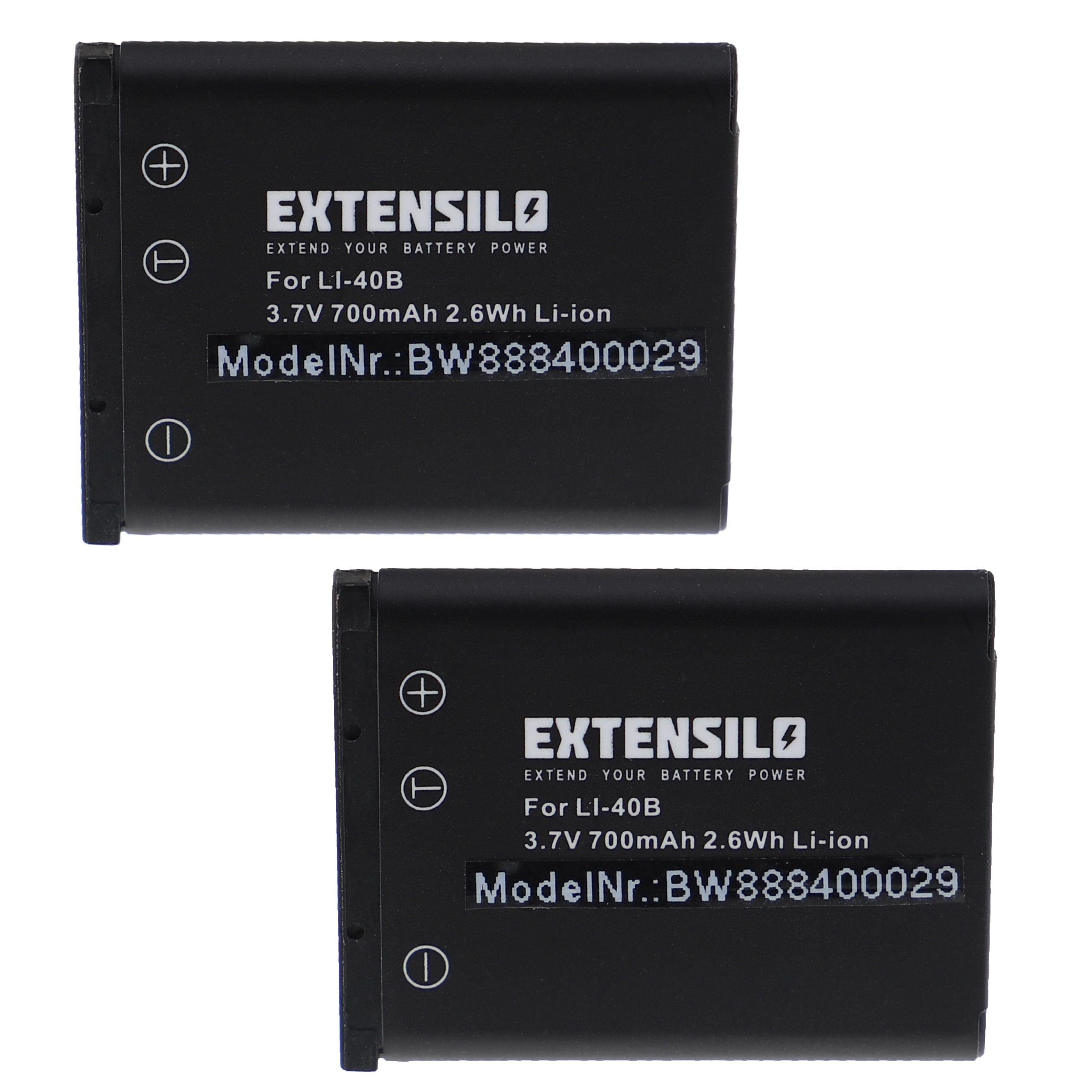 BenQ E1460, E1465, T1260, 700 mit T1460, DC mAh (3,7 Kamera-Akku Li-Ion Extensilo kompatibel W1220 E1480, V)