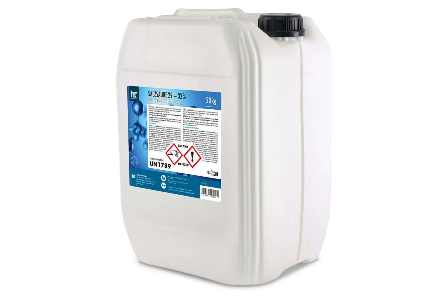 Höfer Chemie GmbH 20 kg Salzsäure 29-32% Grundreiniger (Starker Reiniger zur Entfernung von Kalk und Rost)