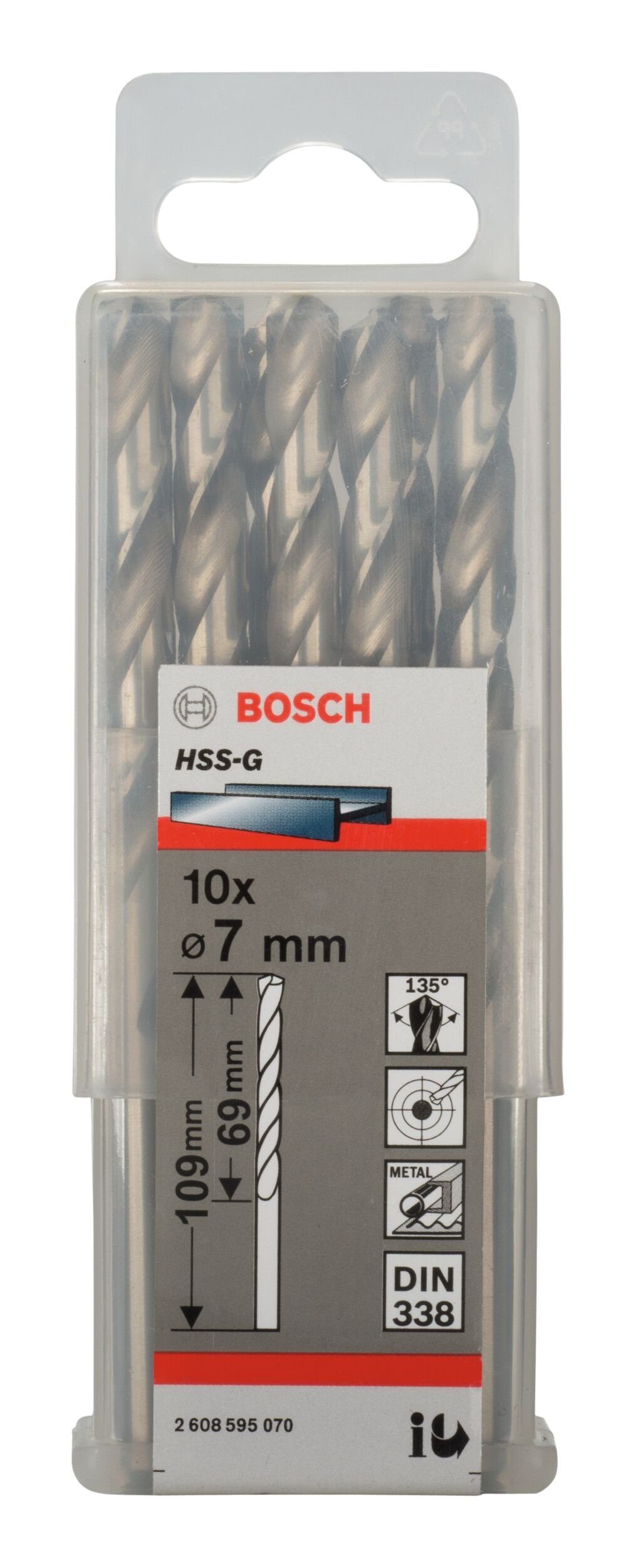 (10 69 HSS-G - Stück), - 7 x 338) Metallbohrer, BOSCH 10er-Pack 109 mm (DIN x