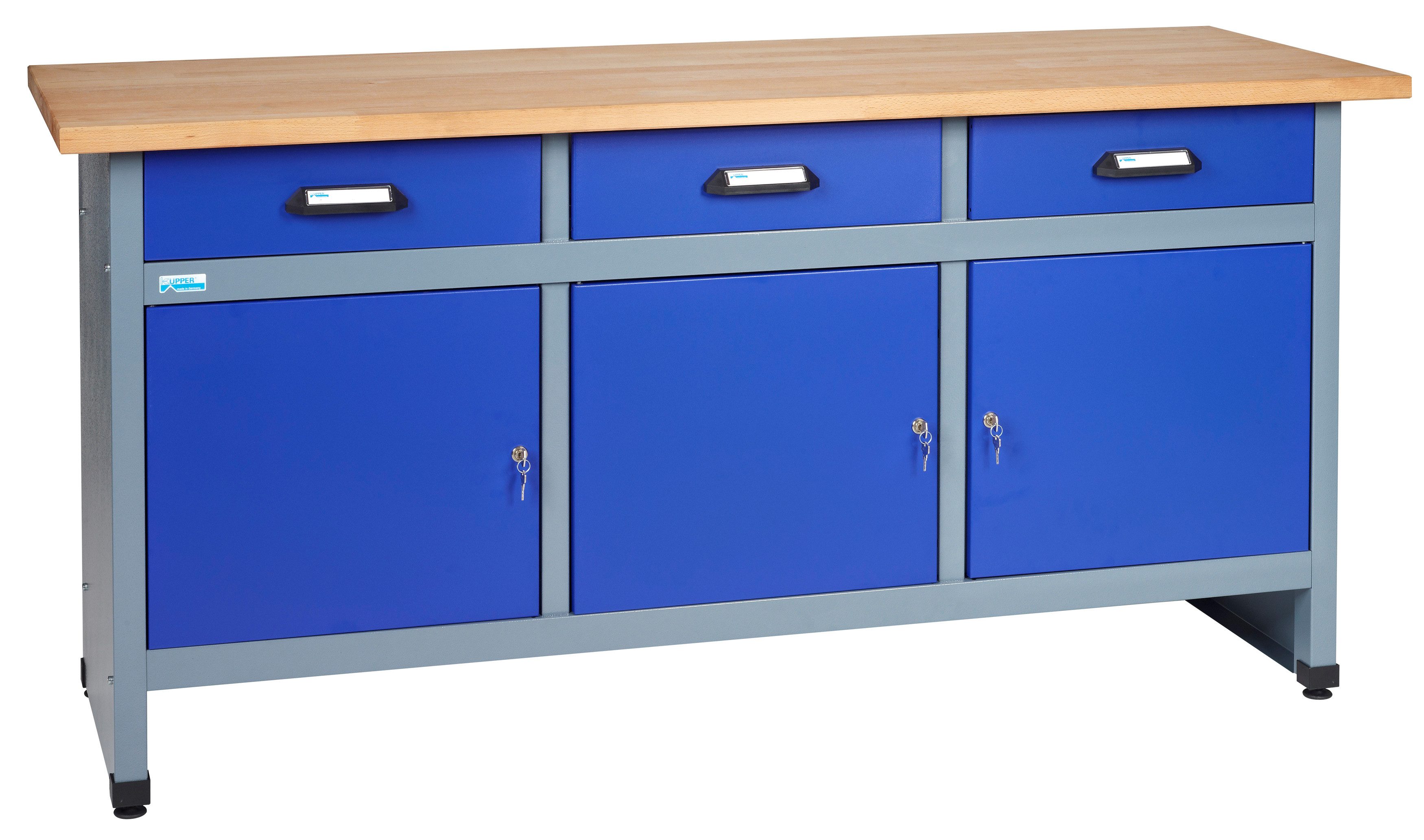 KÜPPER Werkbank 12150, 170x84x60 cm, 3 Schubladen, 3 Türen, 300 kg Traglast