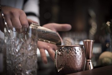 Buddy's Cocktail-Set Buddy´s Bar, (Set, 5-tlg), 2 x 500 ml Becher, 27 cm Barlöffel, 5 cl Barmaß & schw. Limettenpresse