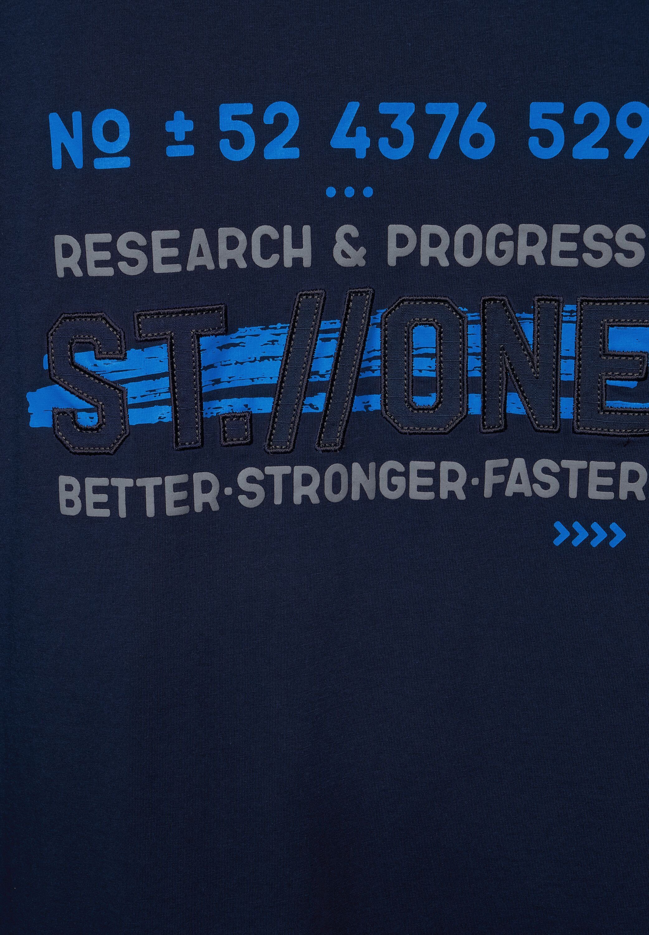 MEN navy blue Wordingprint mit STREET T-Shirt ONE