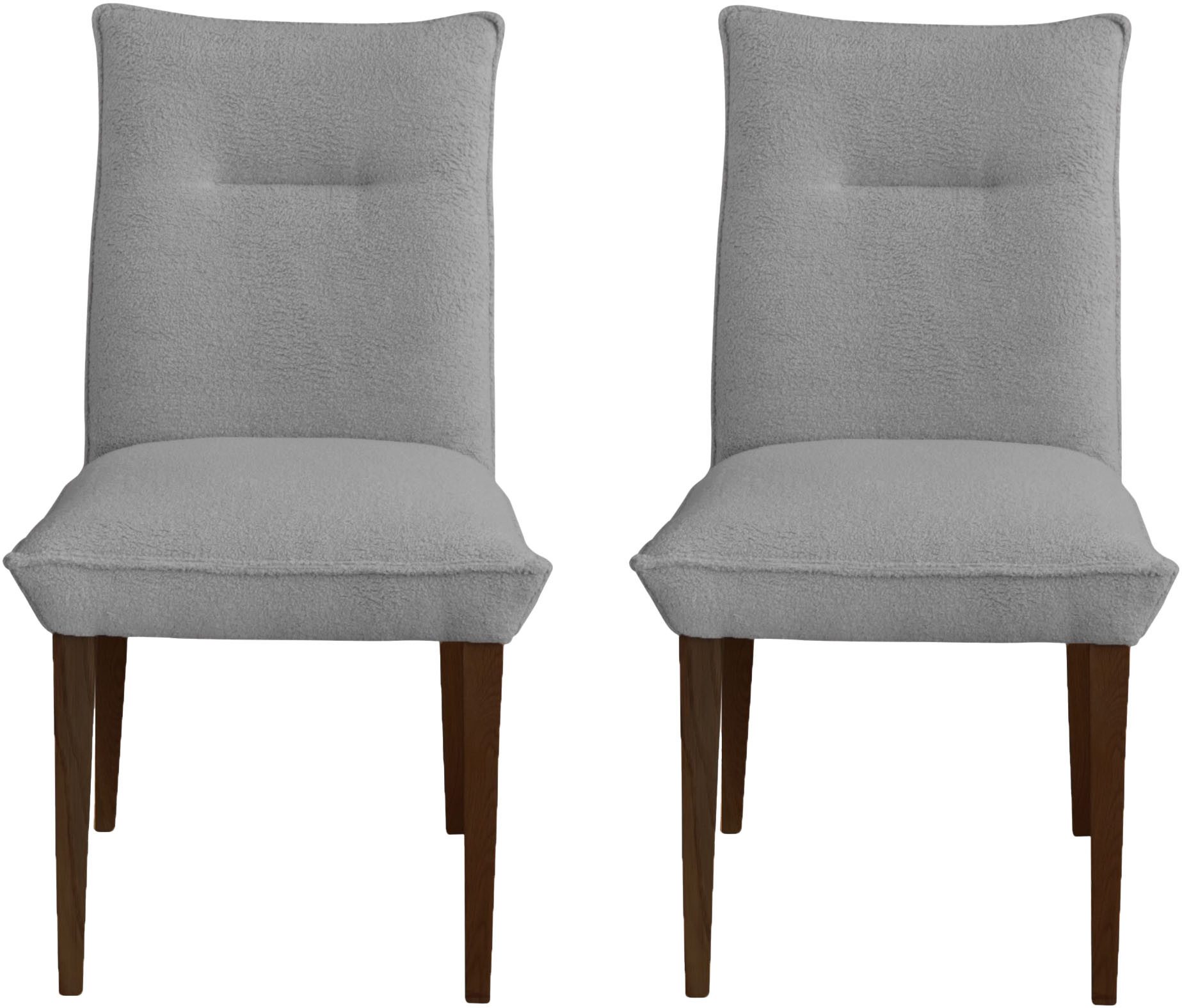 Home affaire 4-Fußstuhl Atena (Set, 2 St), Gestell aus Massivholz Buche, Bezug Teddyoptik